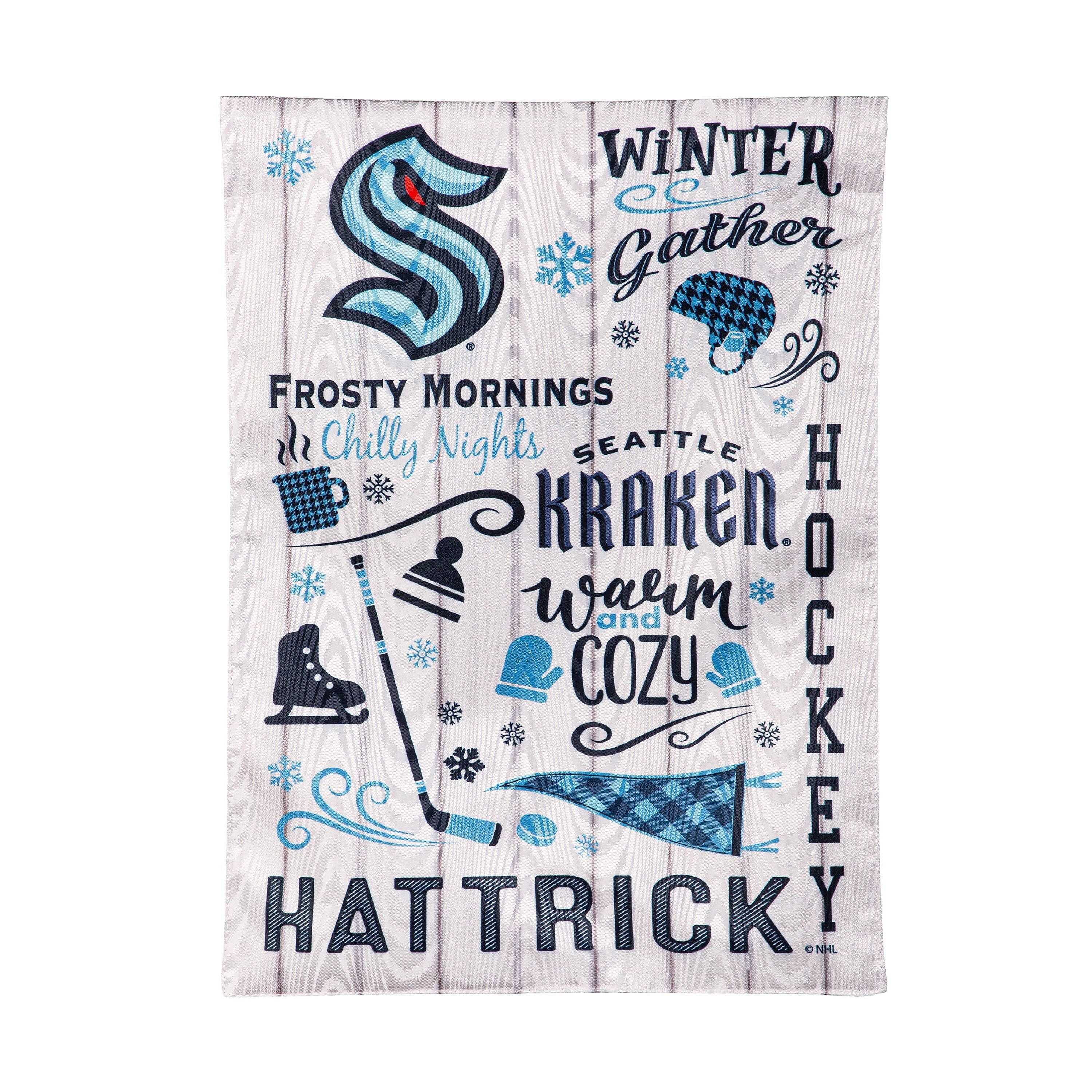 Seattle Kraken, Moire Flag, GDN, Fall Seasonal - Sports Gifts, Sports Memorabilia, Sports Collectibles, Fan Shop