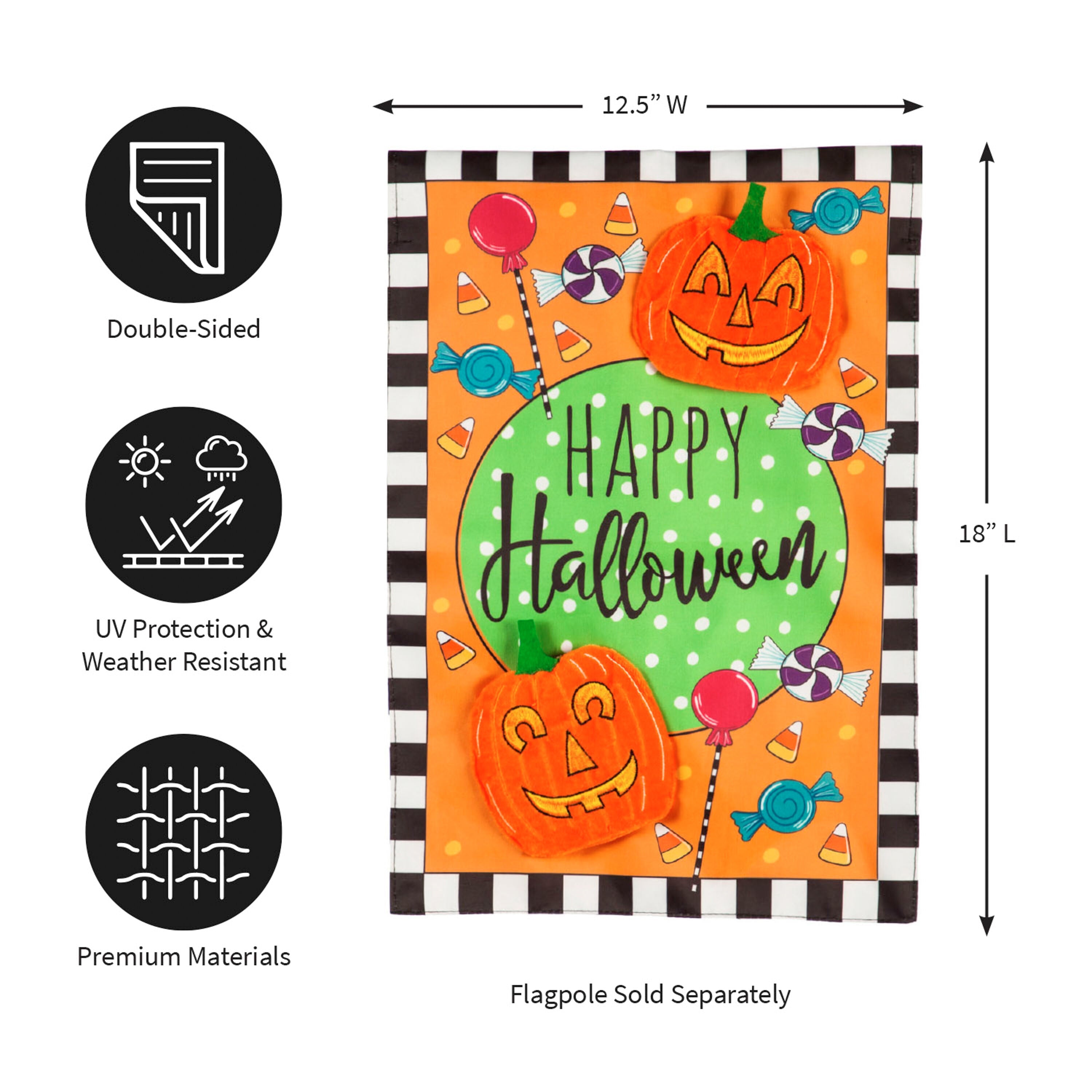 Happy Halloween Celebration Garden Applique Flag - Sports Gifts, Sports Memorabilia, Sports Collectibles, Fan Shop