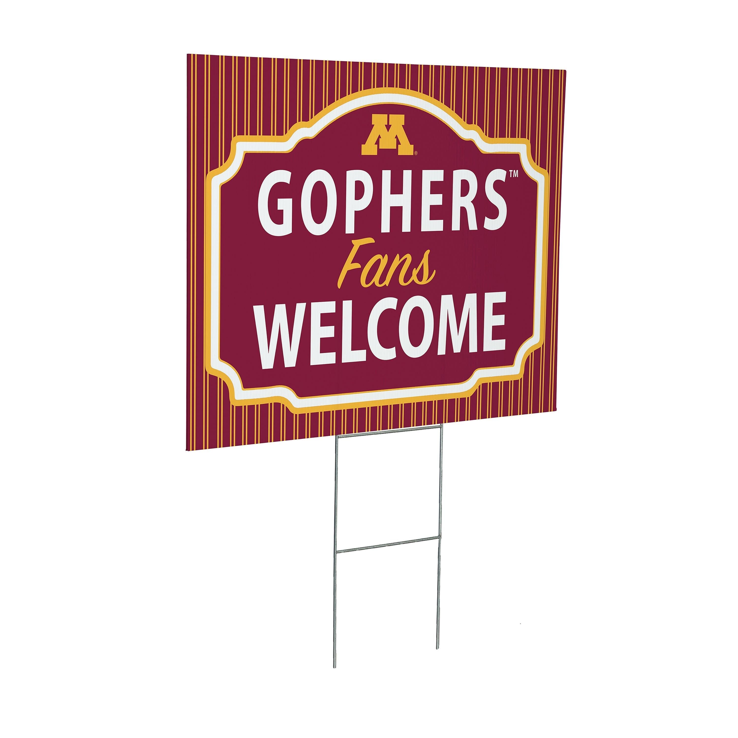 University of Minnesota Coroplast Yard Sign, "Fans Welcome"