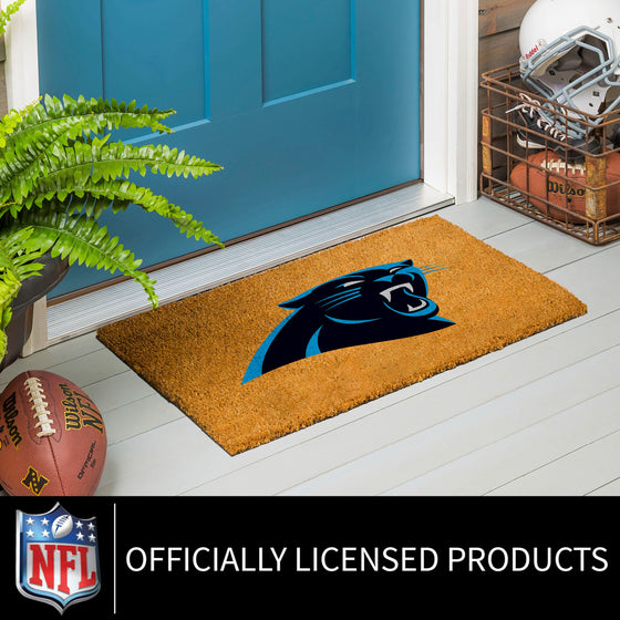 Coir Mat, 16"x28", Carolina Panthers