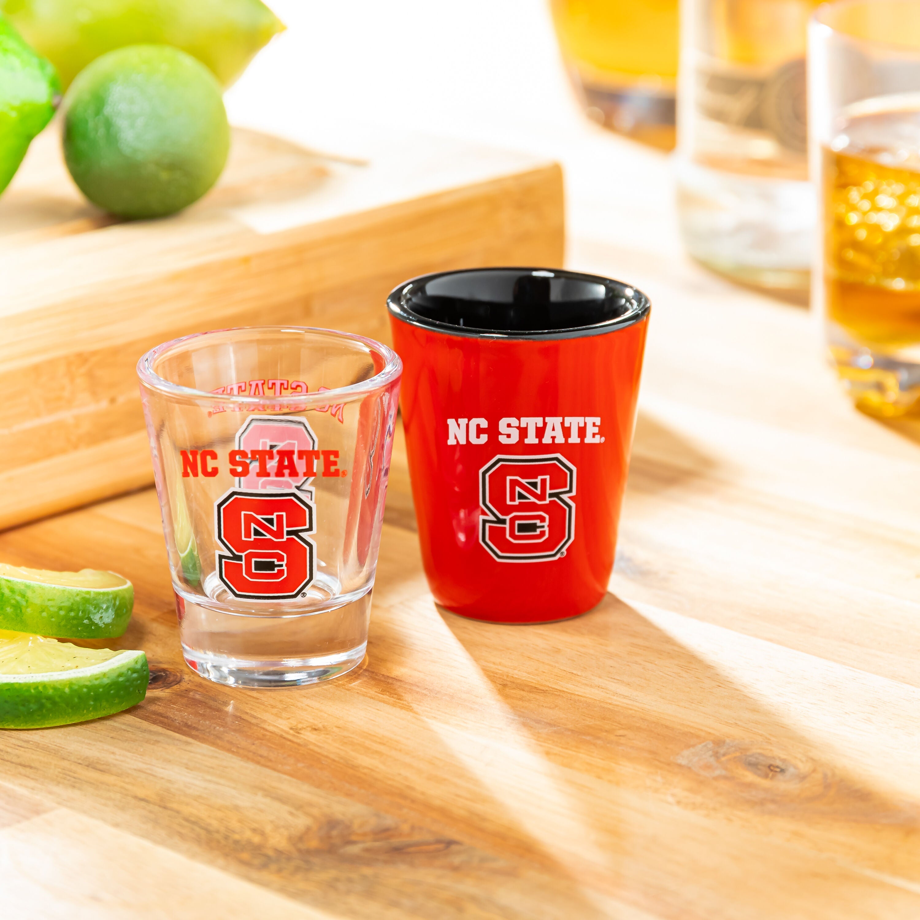 North Carolina State University 4-Piece Ceramic and Glass 2oz. Shot Glass Set - Sports Gifts, Sports Memorabilia, Sports Collectibles, Fan Shop