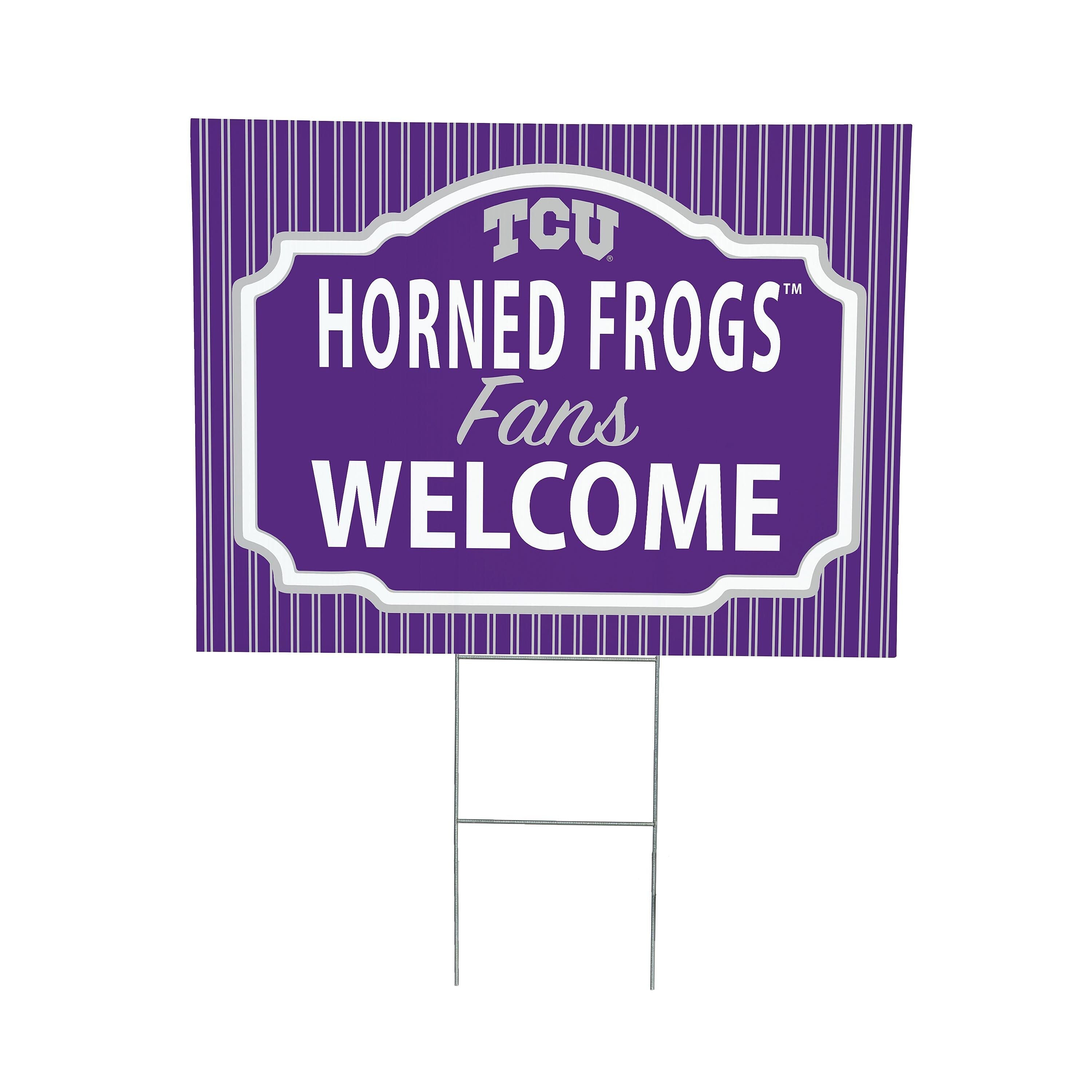 Texas Christian University Coroplast Yard Sign, "Fans Welcome"