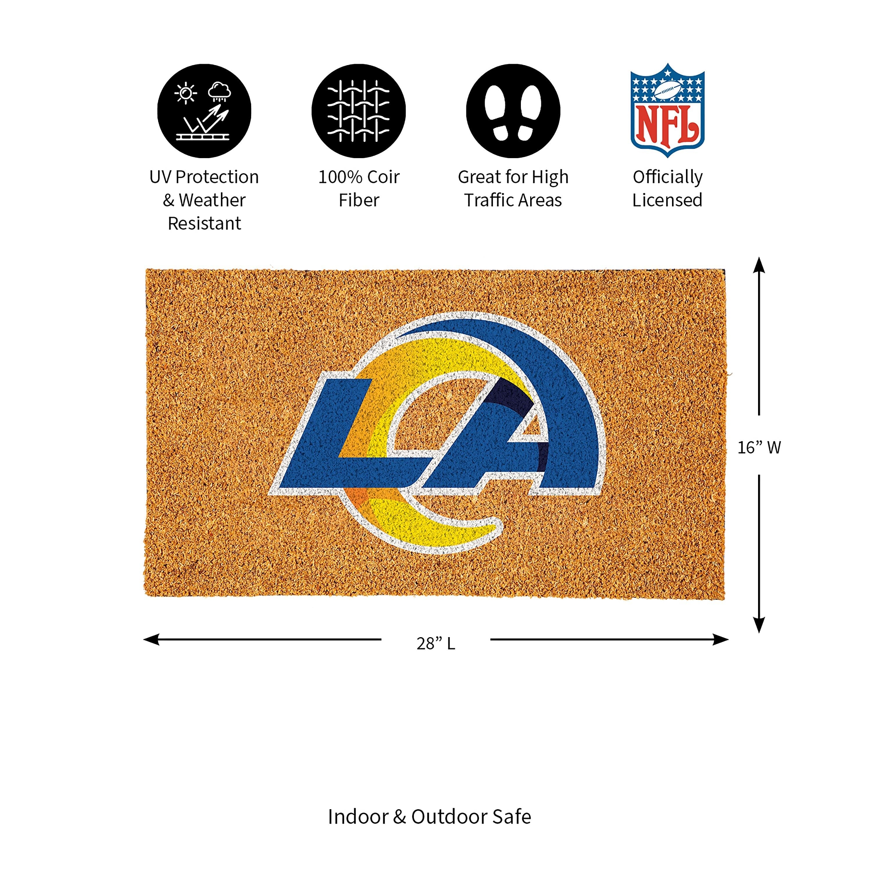 Coir Mat, 16"x28", Los Angeles Rams - Sports Gifts, Sports Memorabilia, Sports Collectibles, Fan Shop