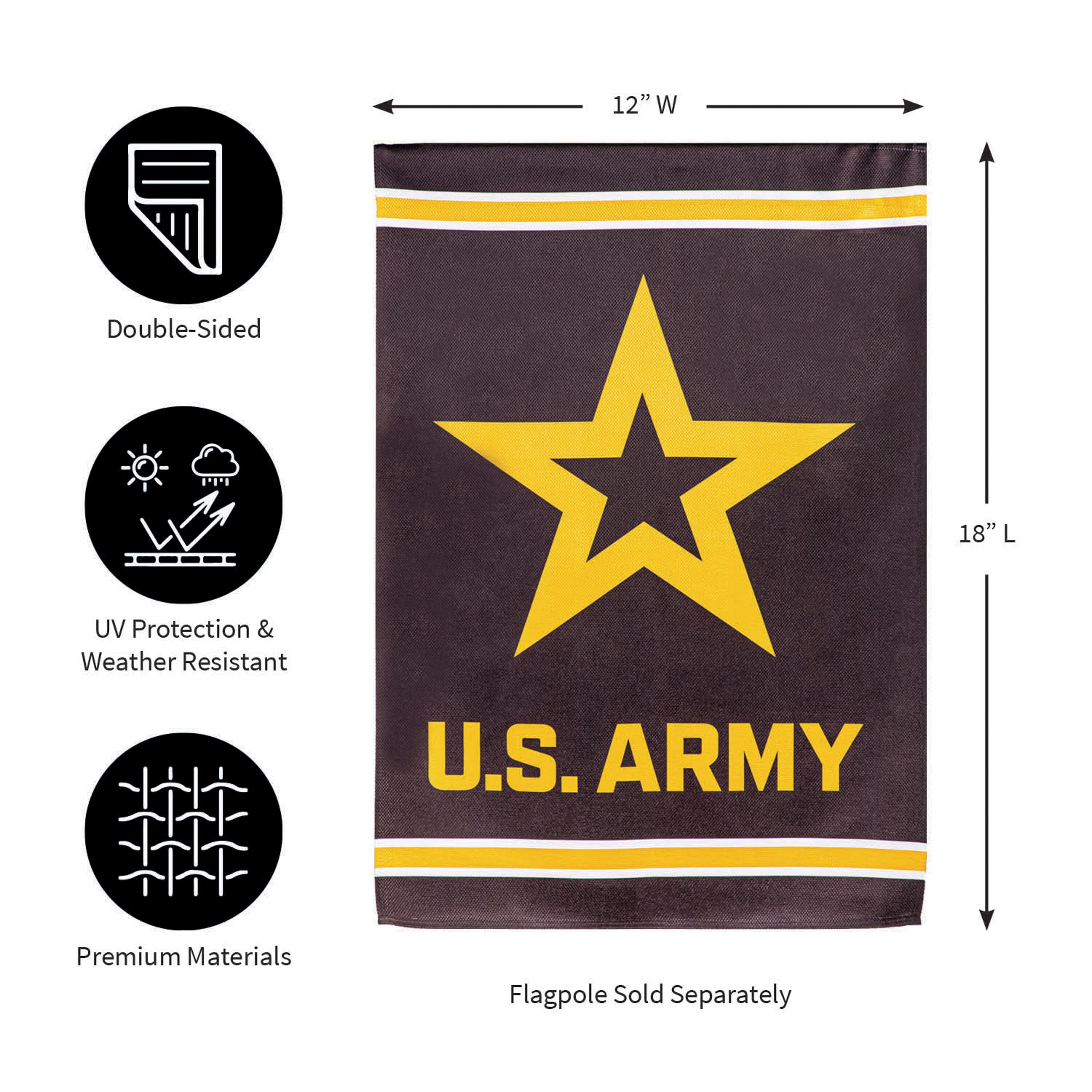 Embossed Suede Flag, GDN Size, Army - Sports Gifts, Sports Memorabilia, Sports Collectibles, Fan Shop