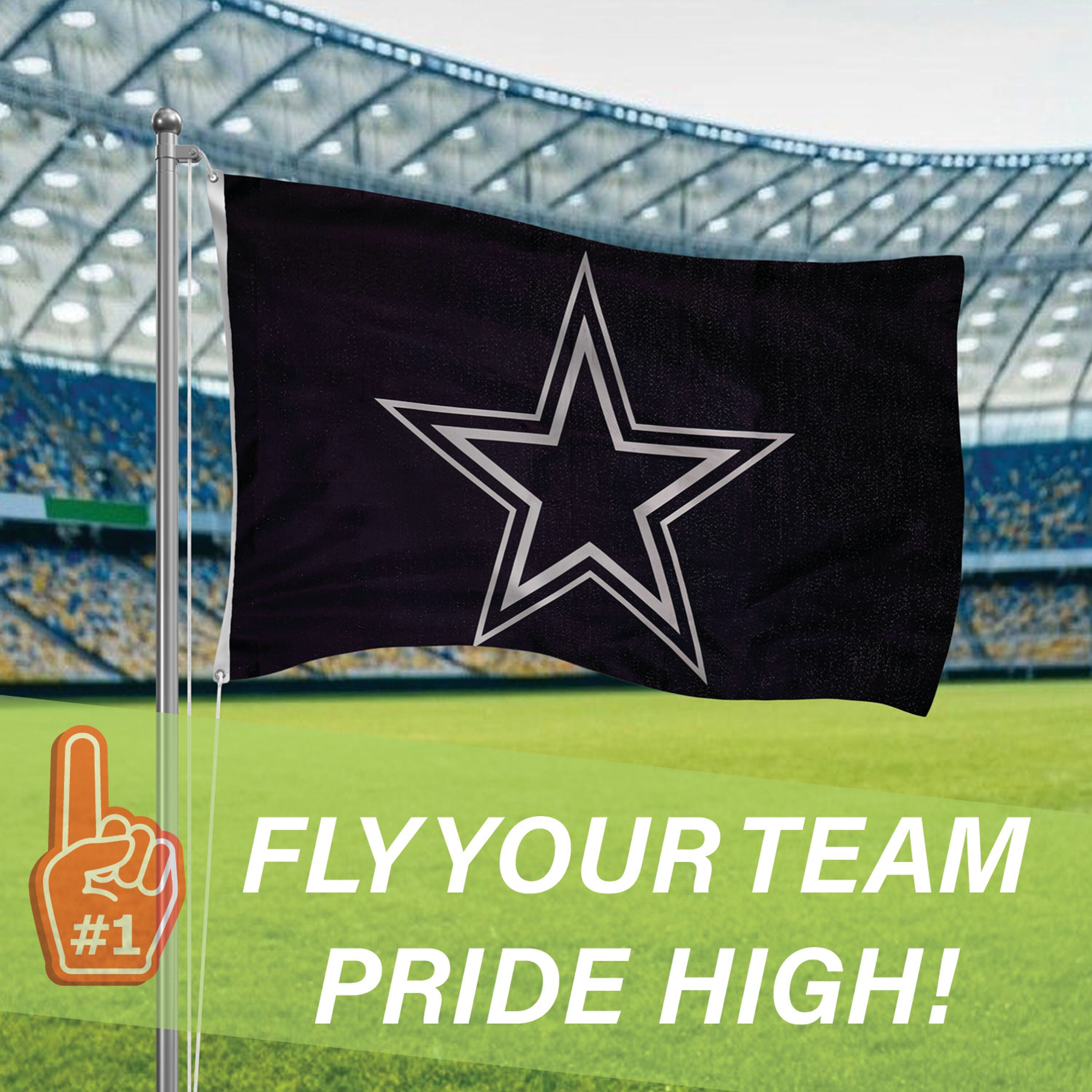 Dallas Cowboys Single Sided Estate Flag with 2 Grommets, 3'x5'