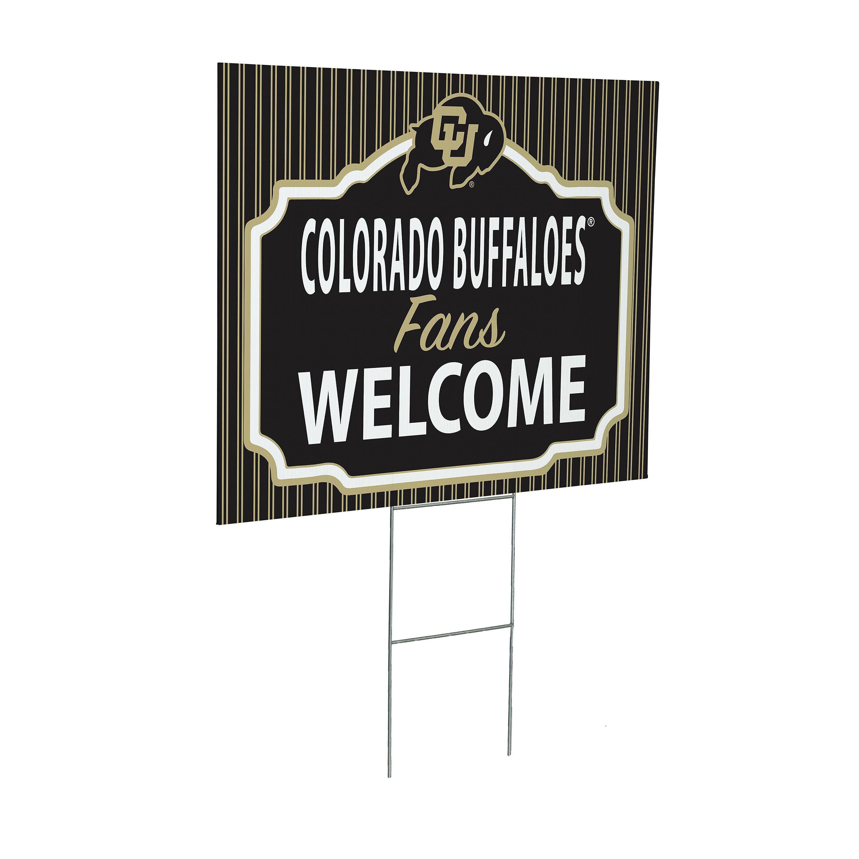 University of Colorado Coroplast Yard Sign, "Fans Welcome"