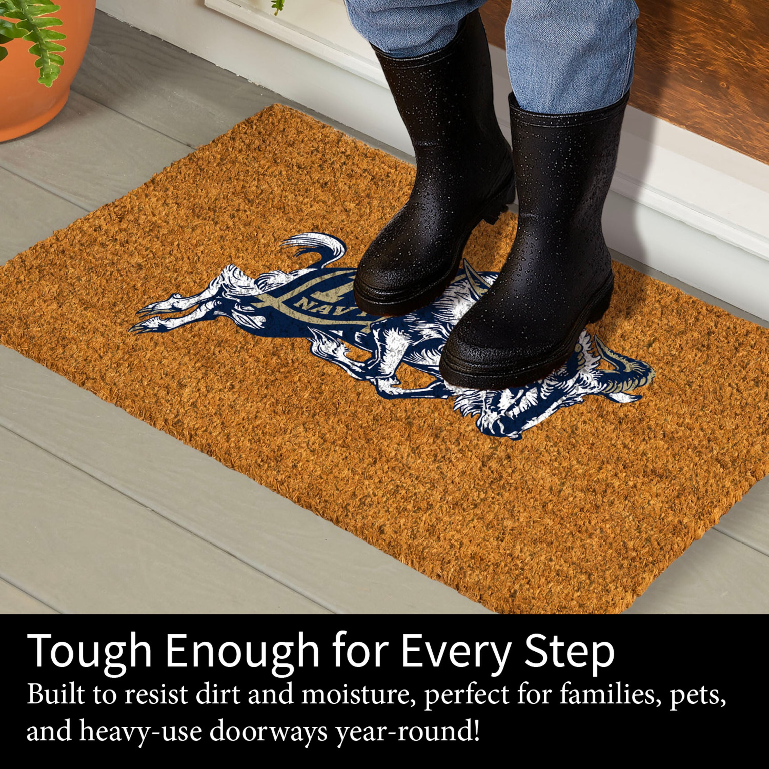 Coir Mat, 16"x28", US Naval Academy - Sports Gifts, Sports Memorabilia, Sports Collectibles, Fan Shop