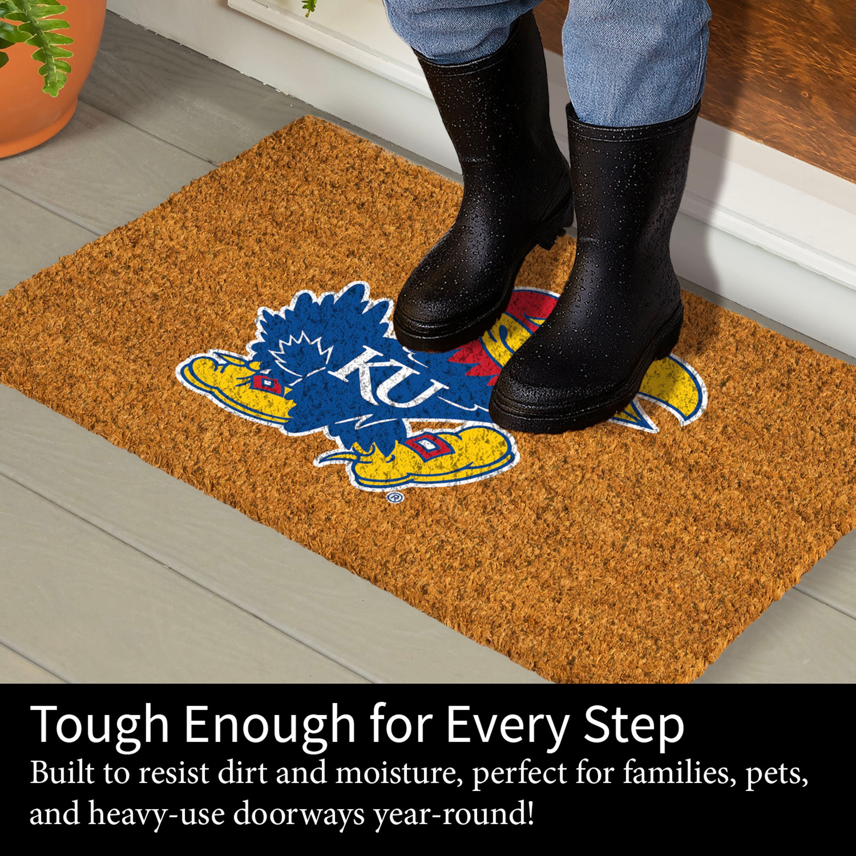 Coir Mat, 16"x28", University of Kansas - Sports Gifts, Sports Memorabilia, Sports Collectibles, Fan Shop