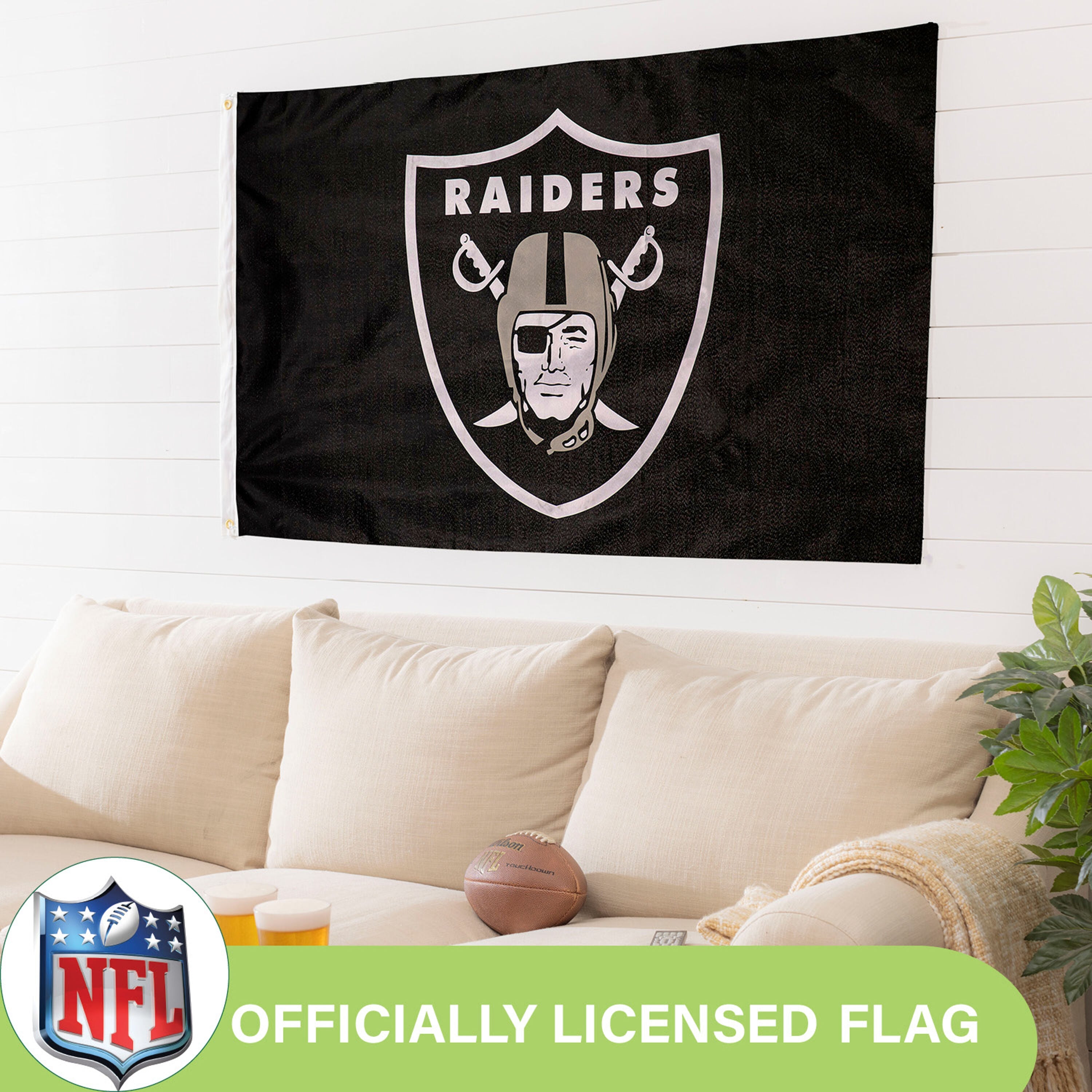 Las Vegas Raiders Single Sided Estate Flag with 2 Grommets, 3'x5'