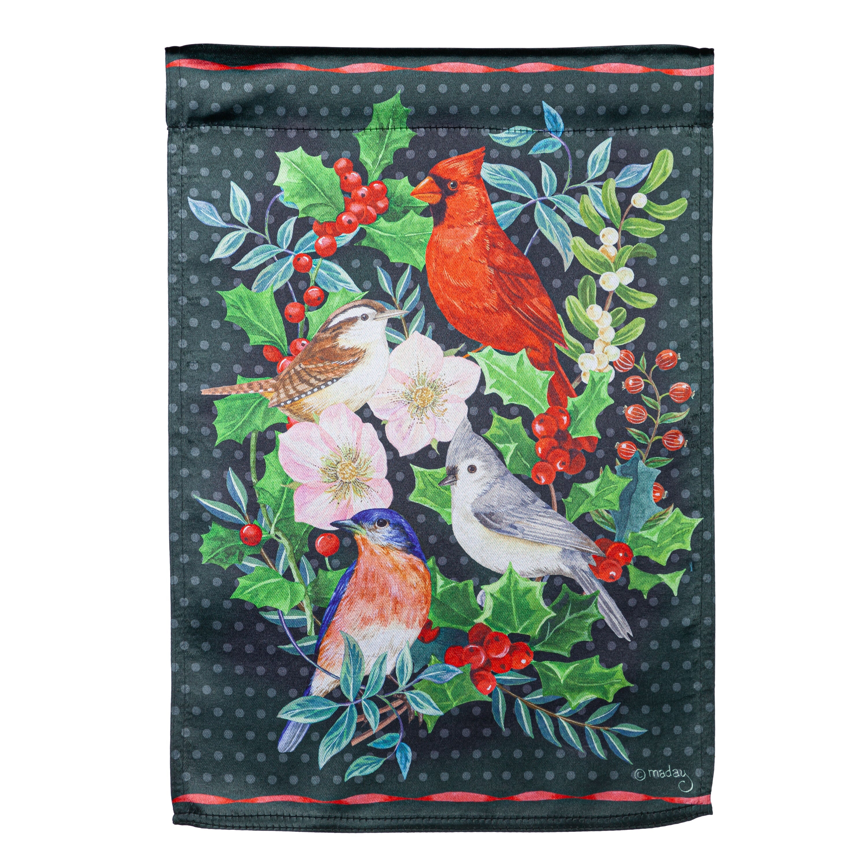 Winter Bird Friends Lustre Garden Flag - Sports Gifts, Sports Memorabilia, Sports Collectibles, Fan Shop