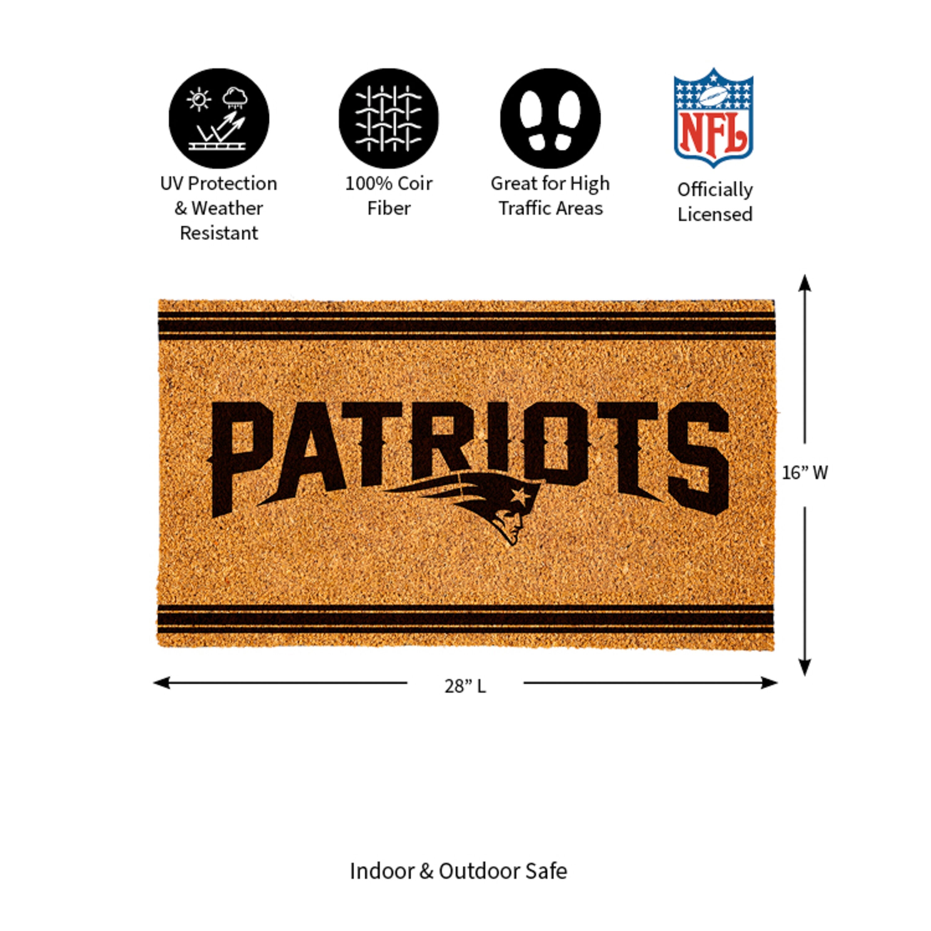 New England Patriots, Coir Mat 1C - Sports Gifts, Sports Memorabilia, Sports Collectibles, Fan Shop