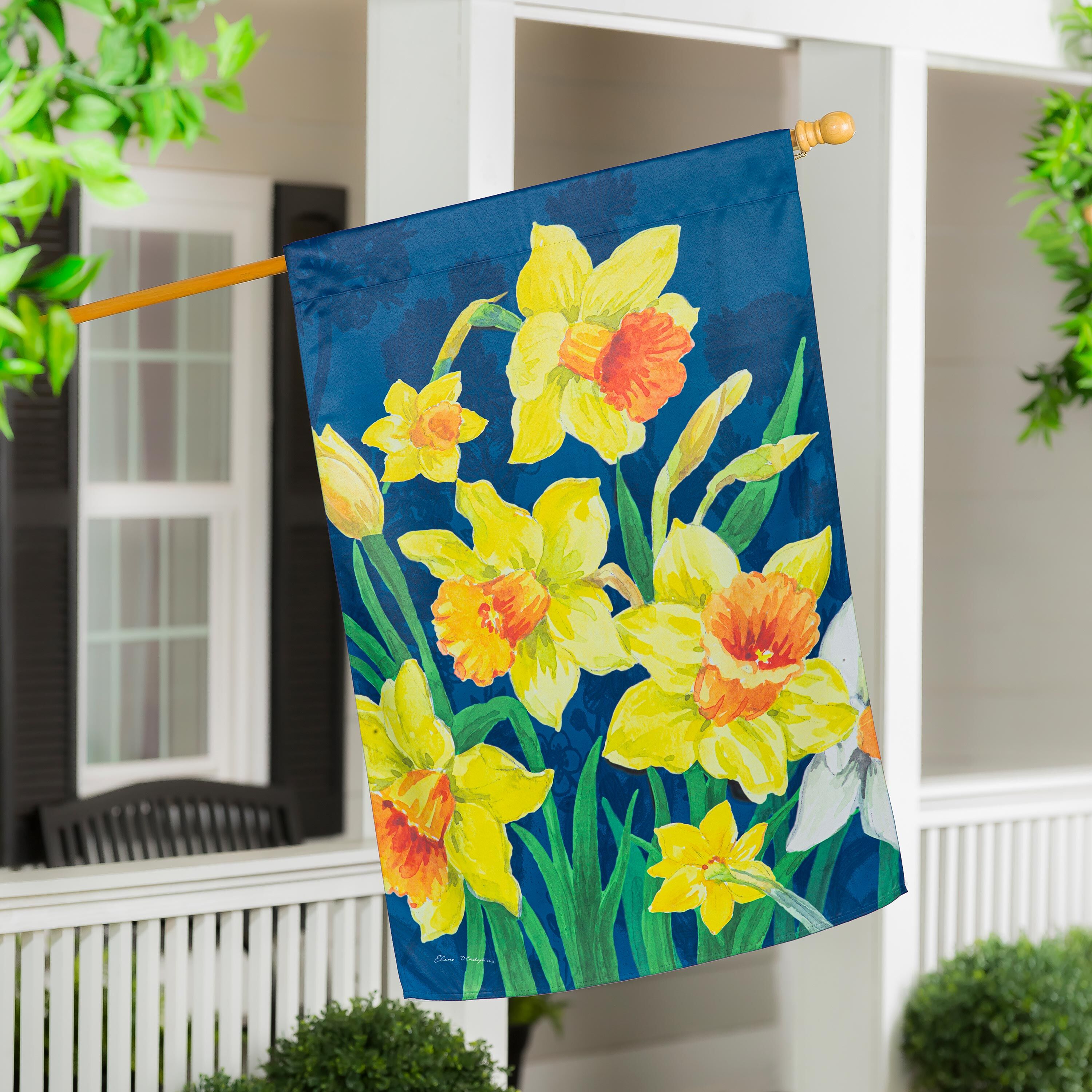 Daffodils Garden Suede House Flag - Sports Gifts, Sports Memorabilia, Sports Collectibles, Fan Shop