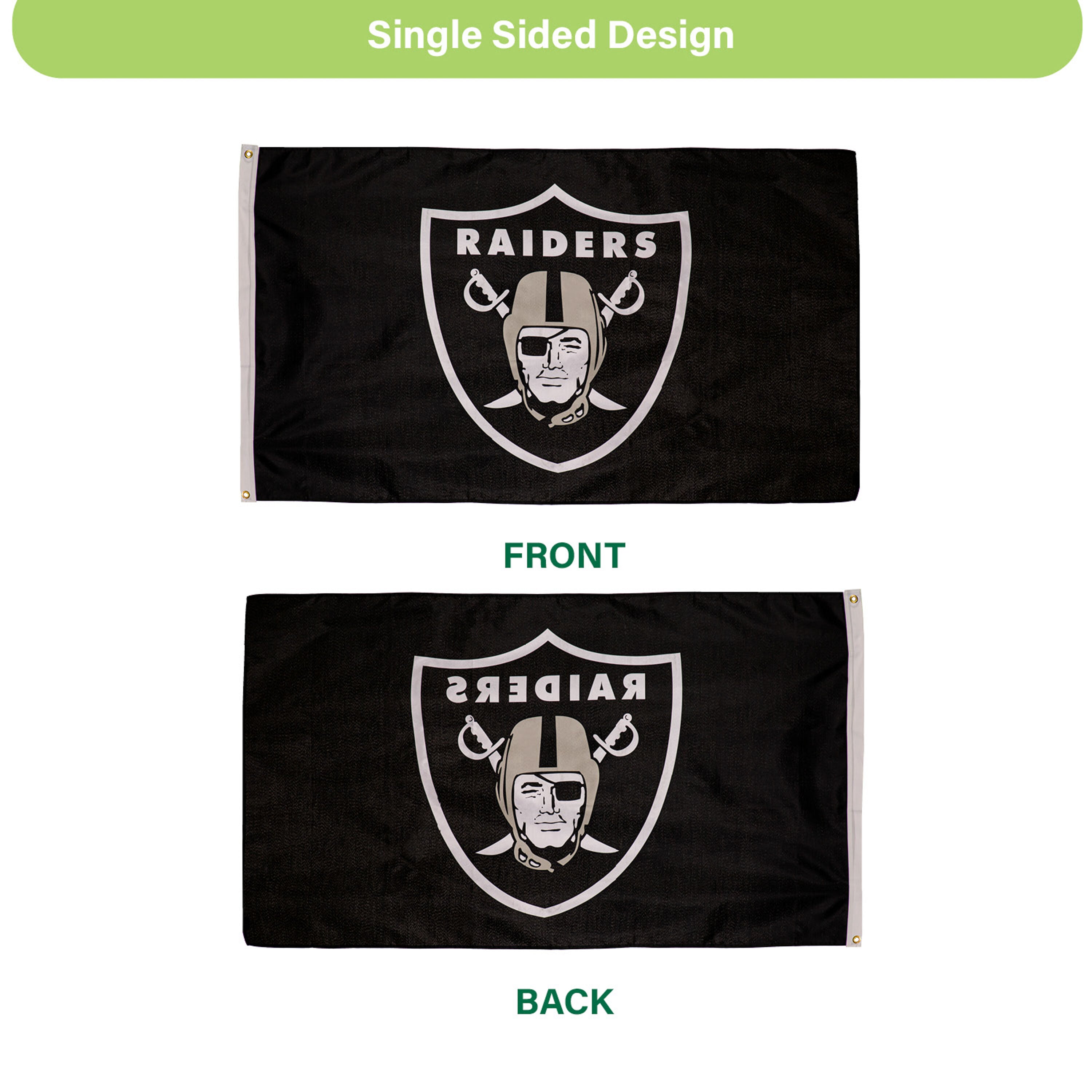 Las Vegas Raiders Single Sided Estate Flag with 2 Grommets, 3'x5'