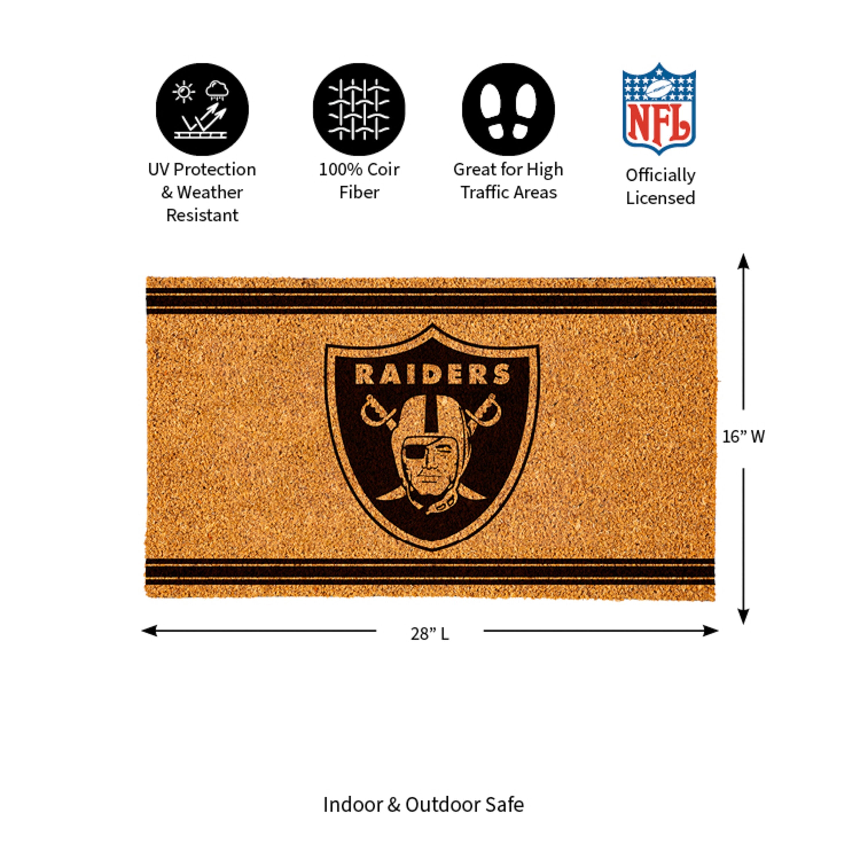 Las Vegas Raiders, Coir Mat 1C - Sports Gifts, Sports Memorabilia, Sports Collectibles, Fan Shop