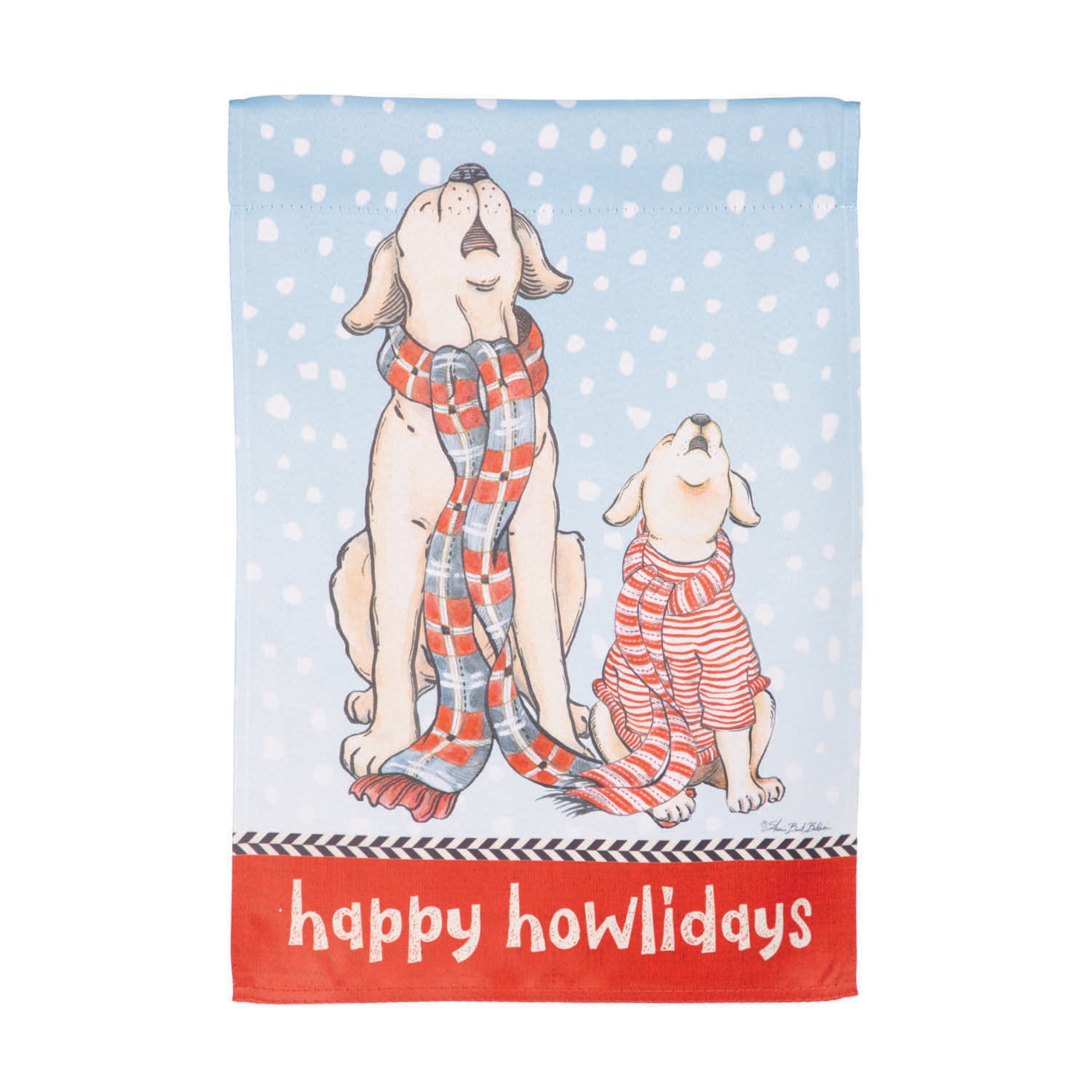 Winter Pups Suede Garden Flag - Sports Gifts, Sports Memorabilia, Sports Collectibles, Fan Shop