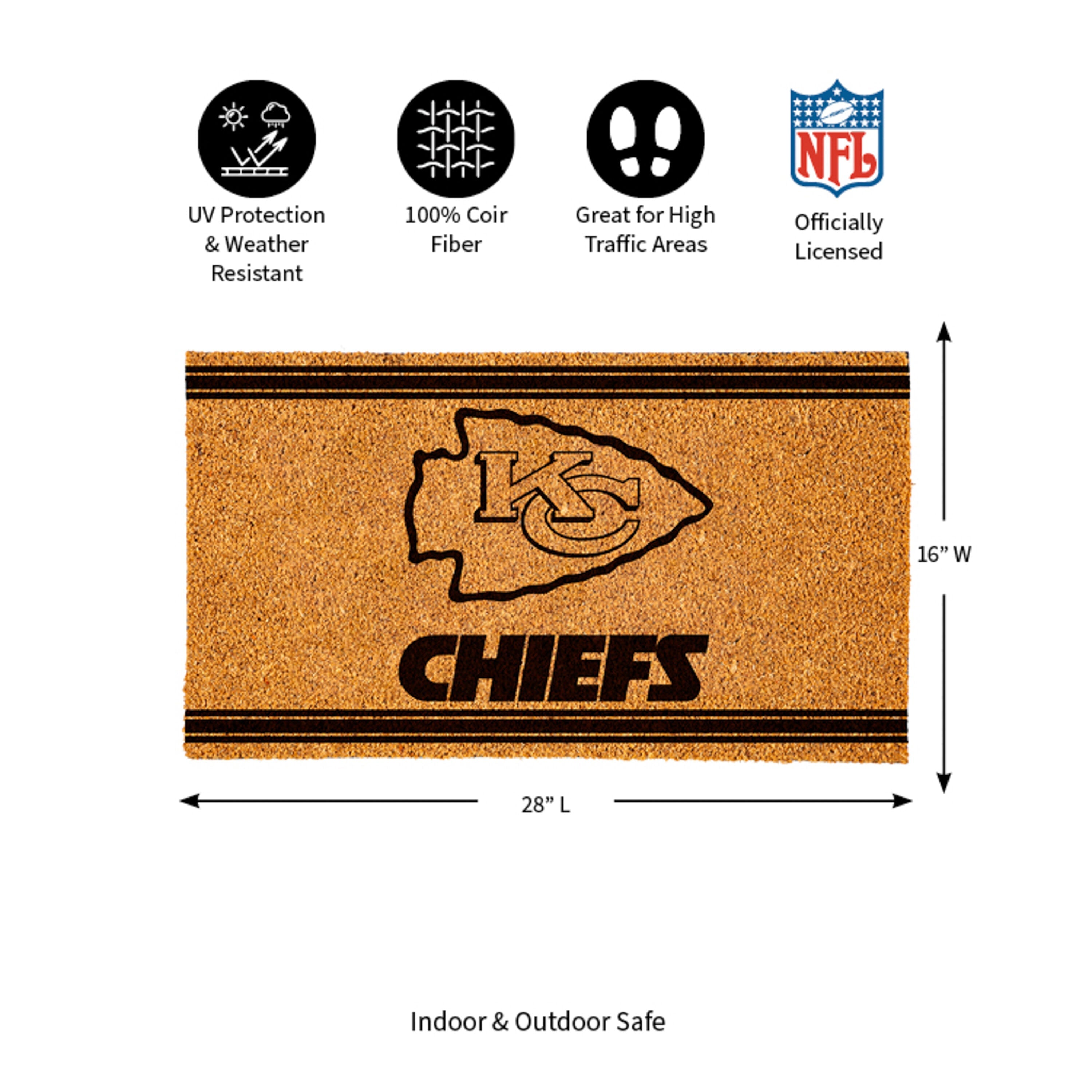 Kansas City Chiefs, Coir Mat 1C - Sports Gifts, Sports Memorabilia, Sports Collectibles, Fan Shop