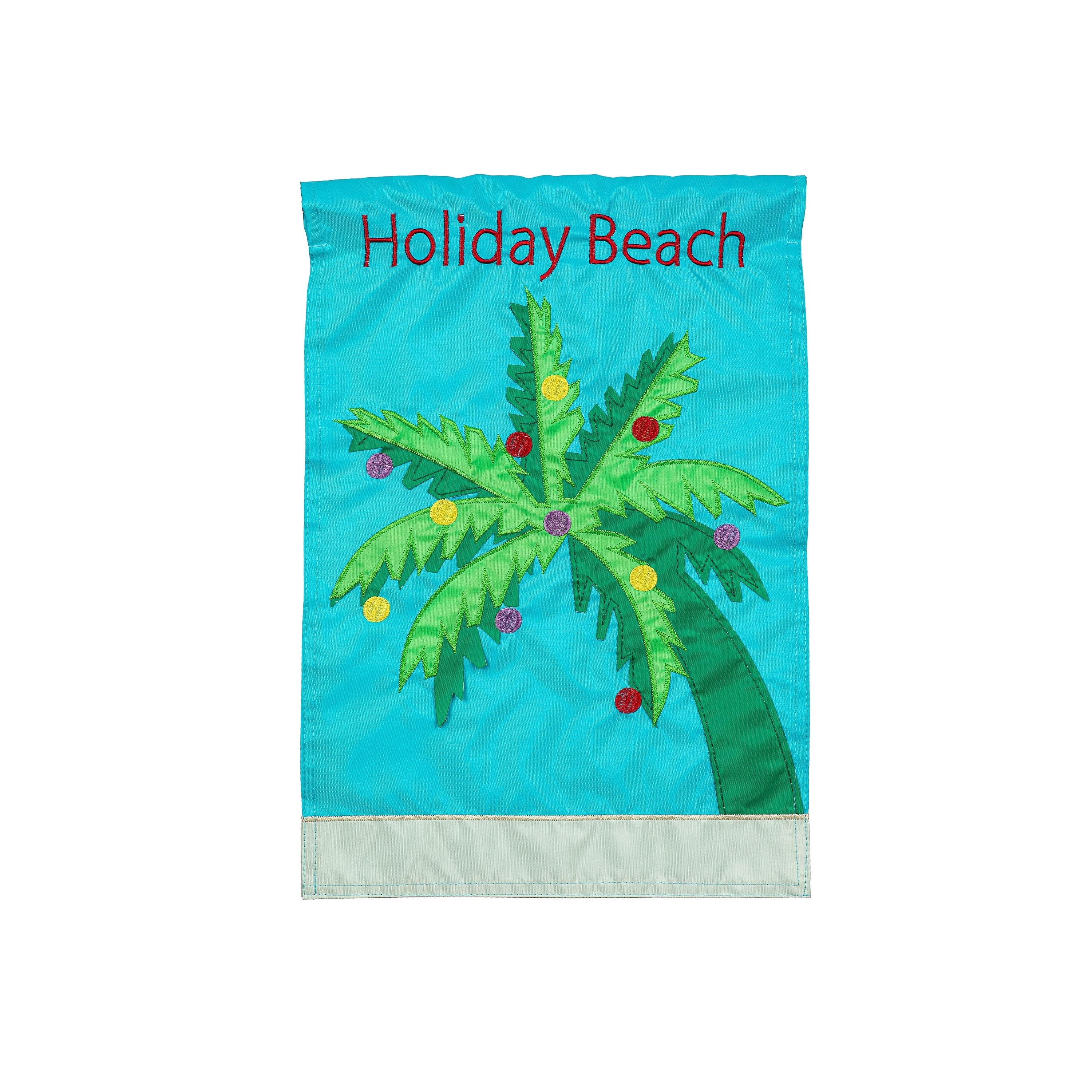 Holiday Beach Tree Basic Applique Garden Flag - Sports Gifts, Sports Memorabilia, Sports Collectibles, Fan Shop