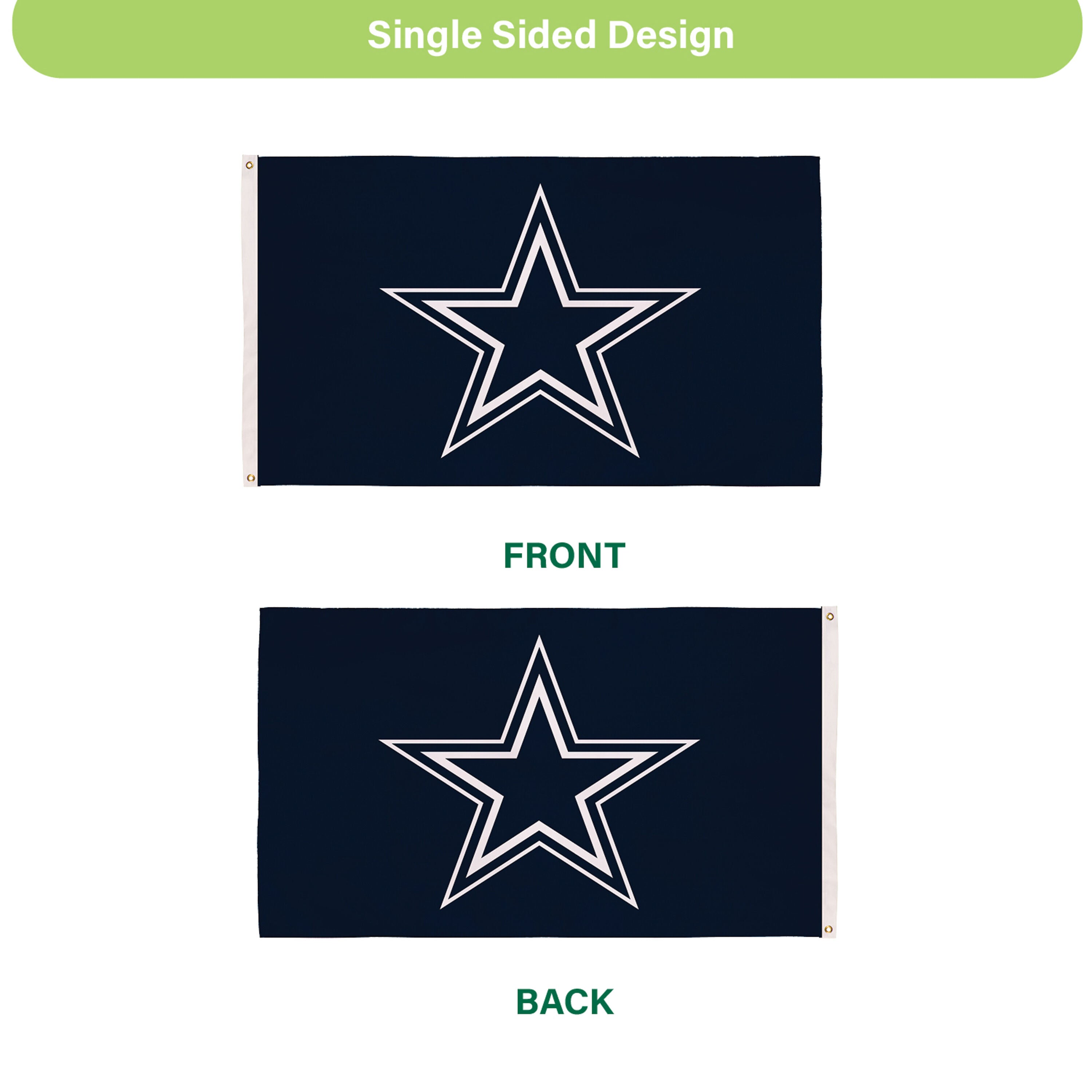 Dallas Cowboys Single Sided Estate Flag with 2 Grommets, 3'x5'