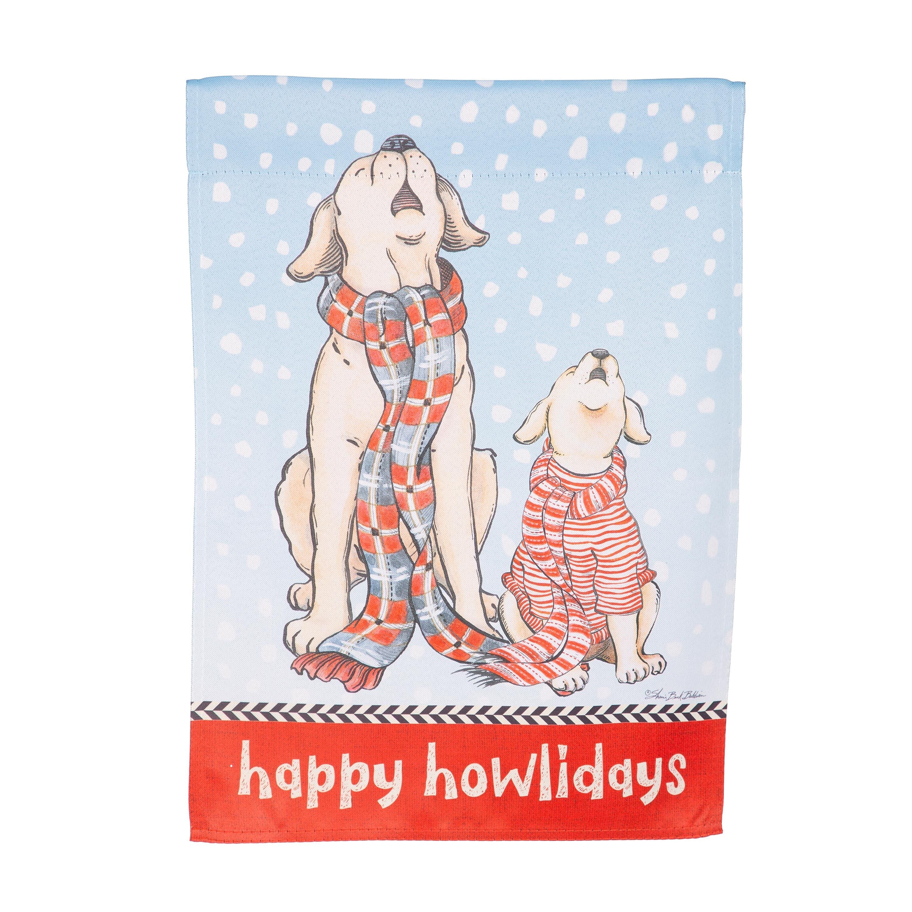 Winter Pups Suede Garden Flag - Sports Gifts, Sports Memorabilia, Sports Collectibles, Fan Shop