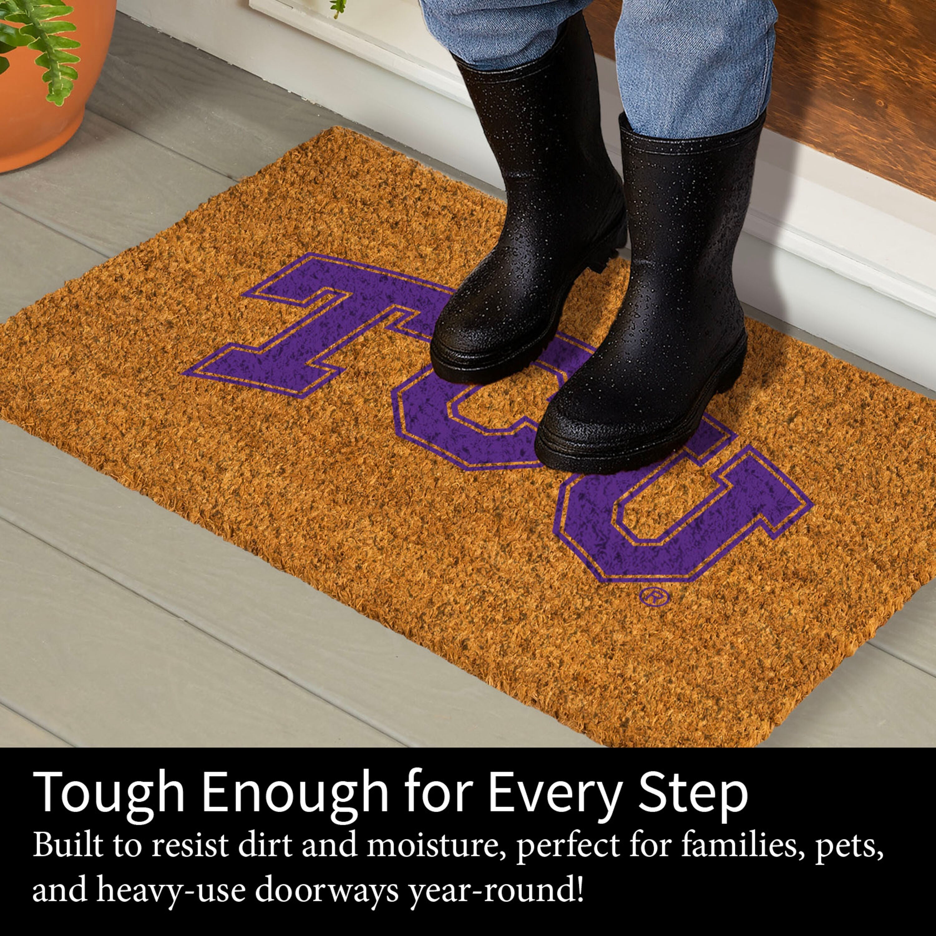 Coir Mat, 16"x28", Texas Christian University - Sports Gifts, Sports Memorabilia, Sports Collectibles, Fan Shop