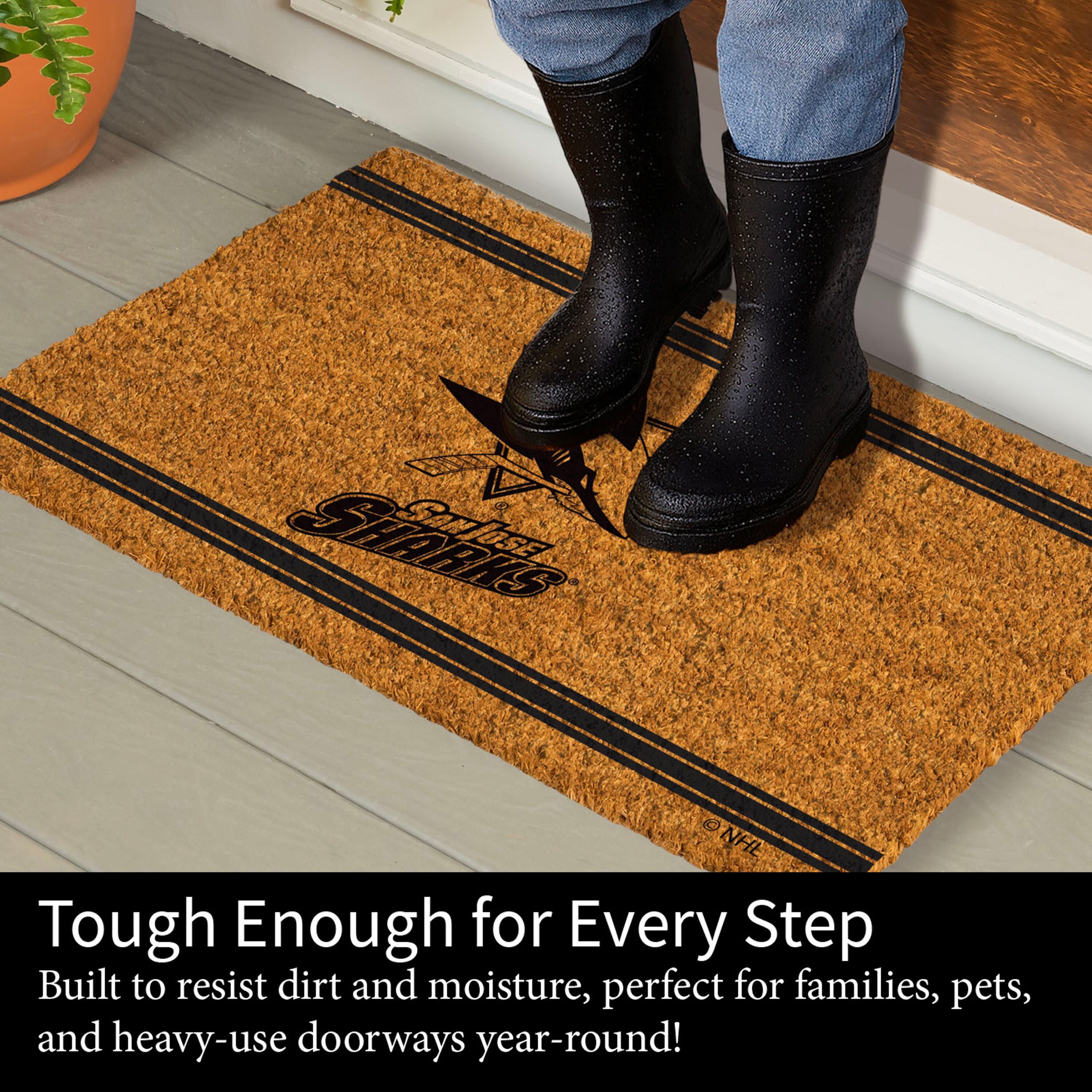 San Jose Sharks, Coir Mat 1C - Sports Gifts, Sports Memorabilia, Sports Collectibles, Fan Shop