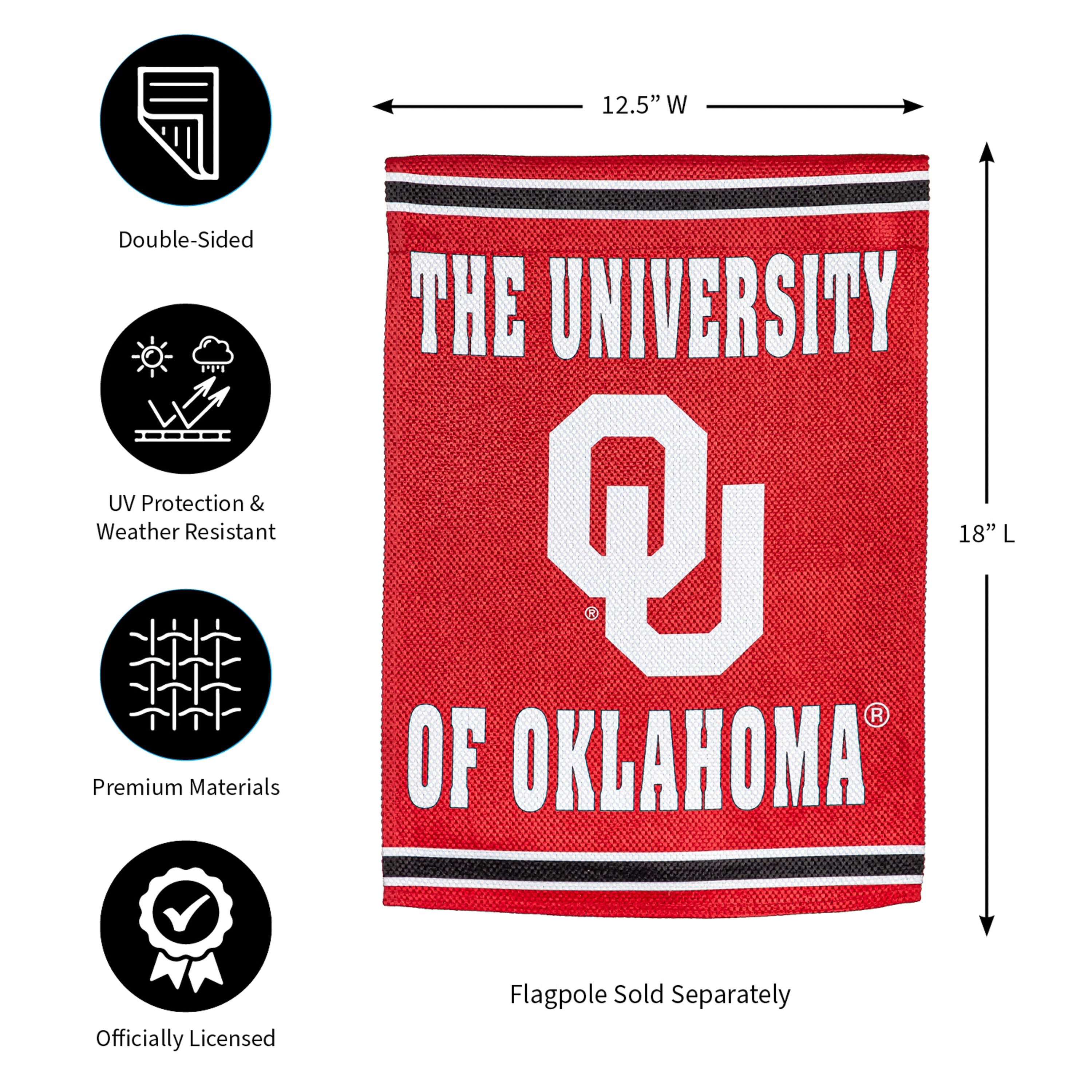 Embossed Suede Flag, GDN Size, University of Oklahoma - Sports Gifts, Sports Memorabilia, Sports Collectibles, Fan Shop