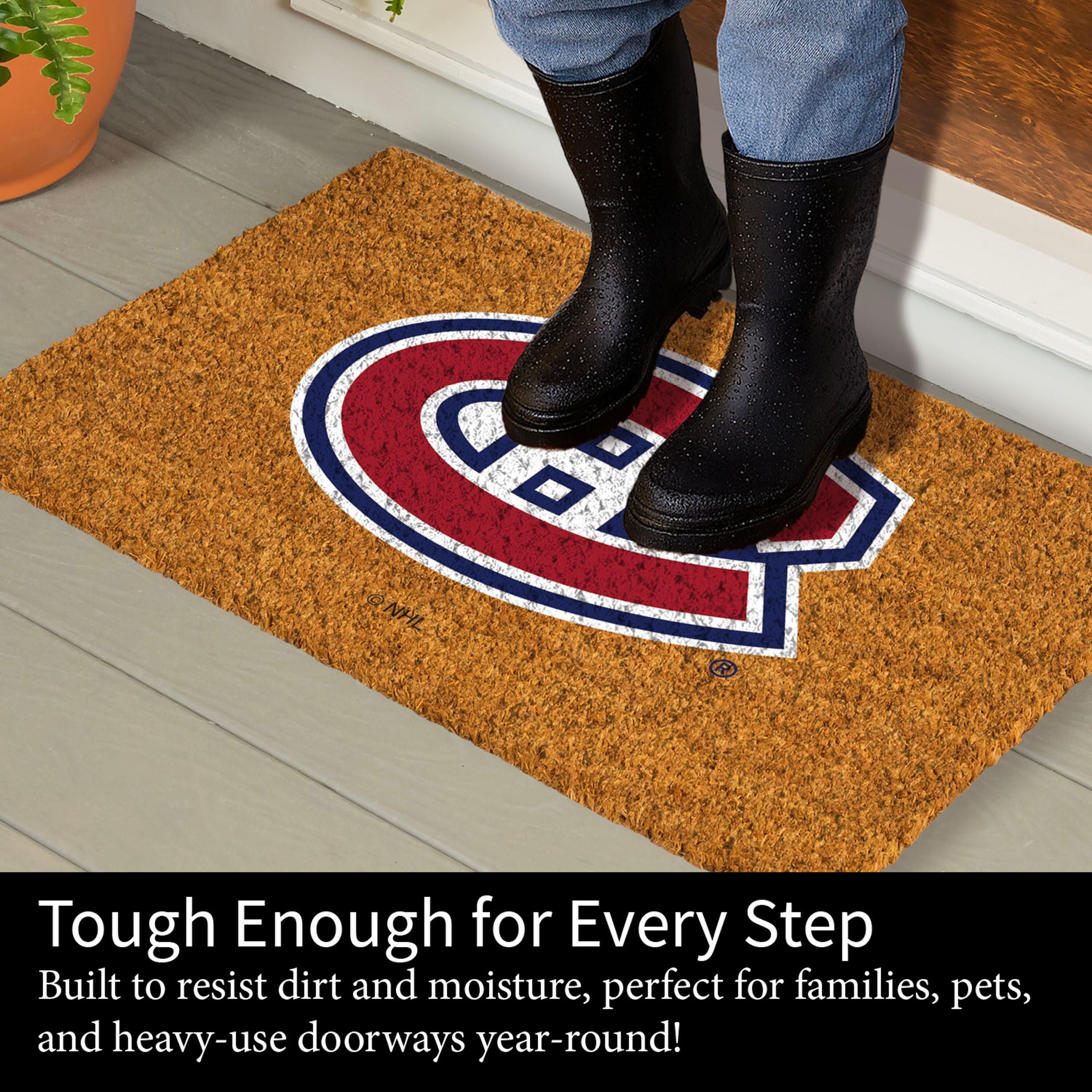 Coir Mat, 16"x28", Montreal Canadiens
