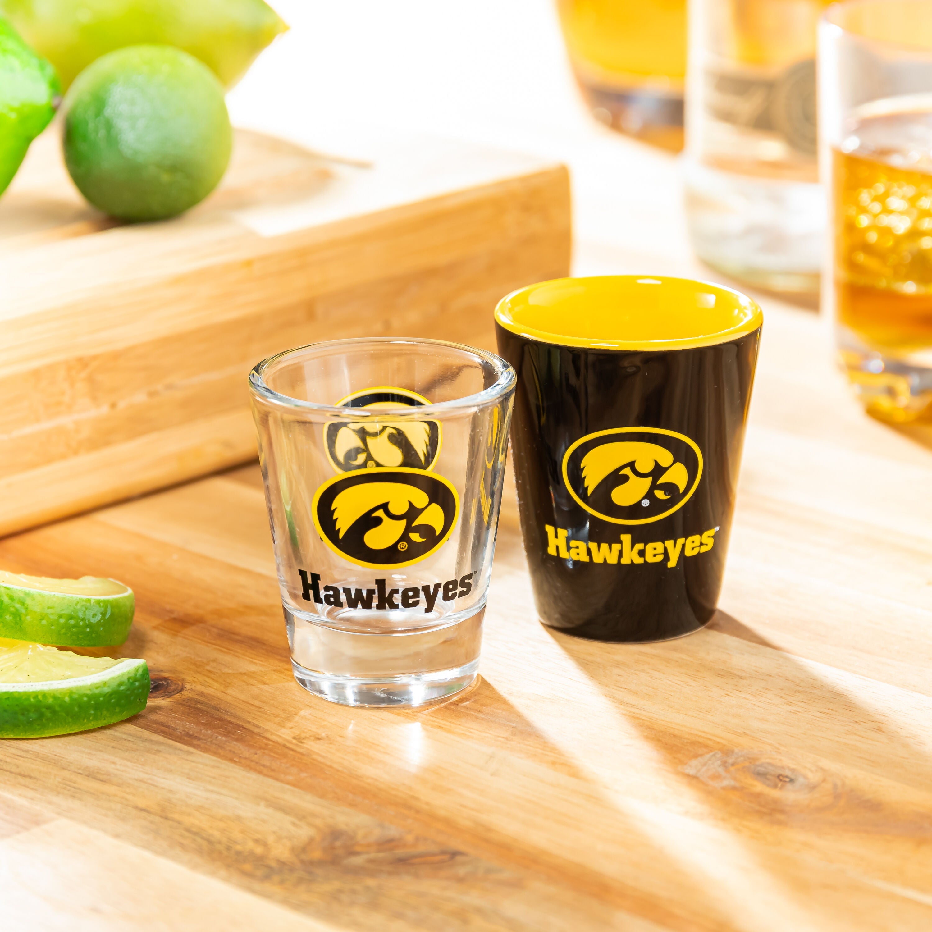 University of Iowa 4-Piece Ceramic and Glass 2oz. Shot Glass Set - Sports Gifts, Sports Memorabilia, Sports Collectibles, Fan Shop