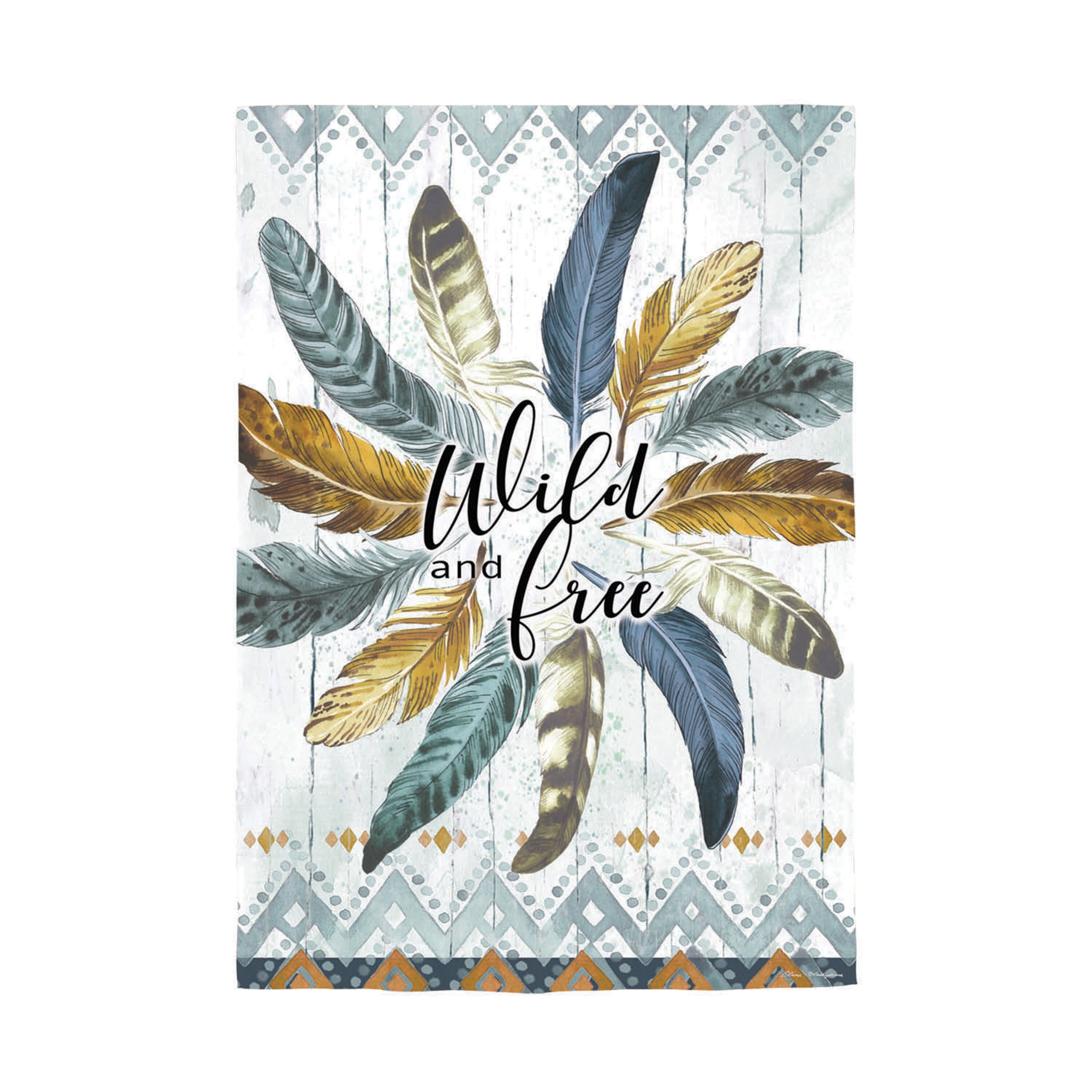 Feather Circle Moire Garden Flag - Sports Gifts, Sports Memorabilia, Sports Collectibles, Fan Shop