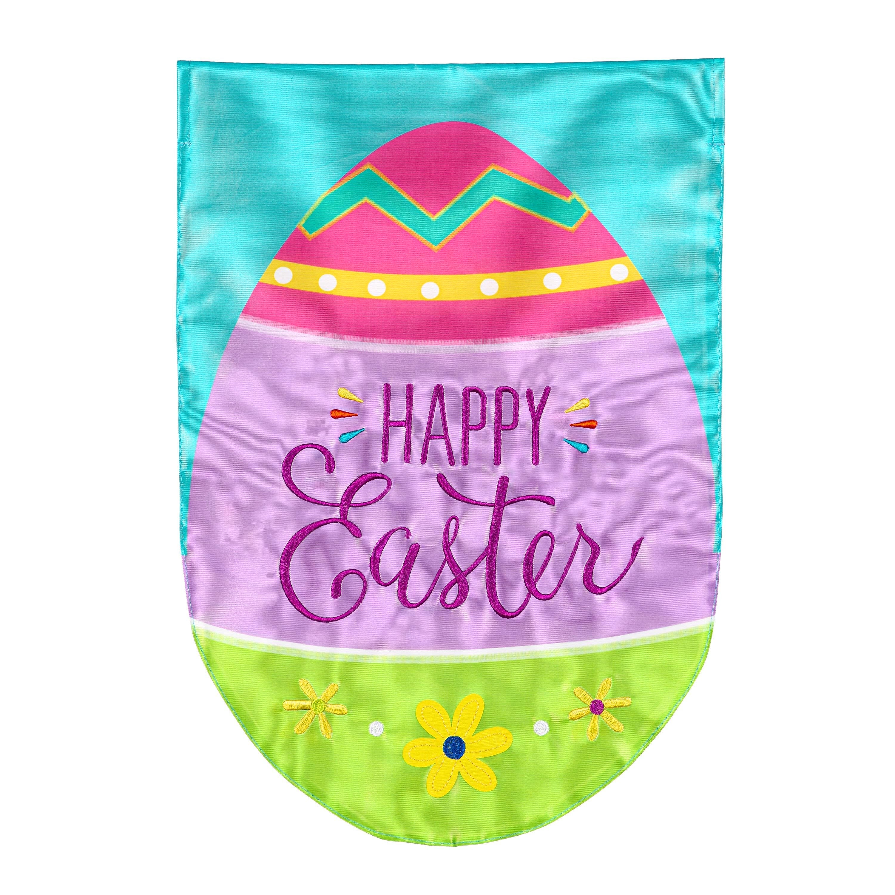 Happy Go Lucky Easter Basic Applique Garden Flag - Sports Gifts, Sports Memorabilia, Sports Collectibles, Fan Shop