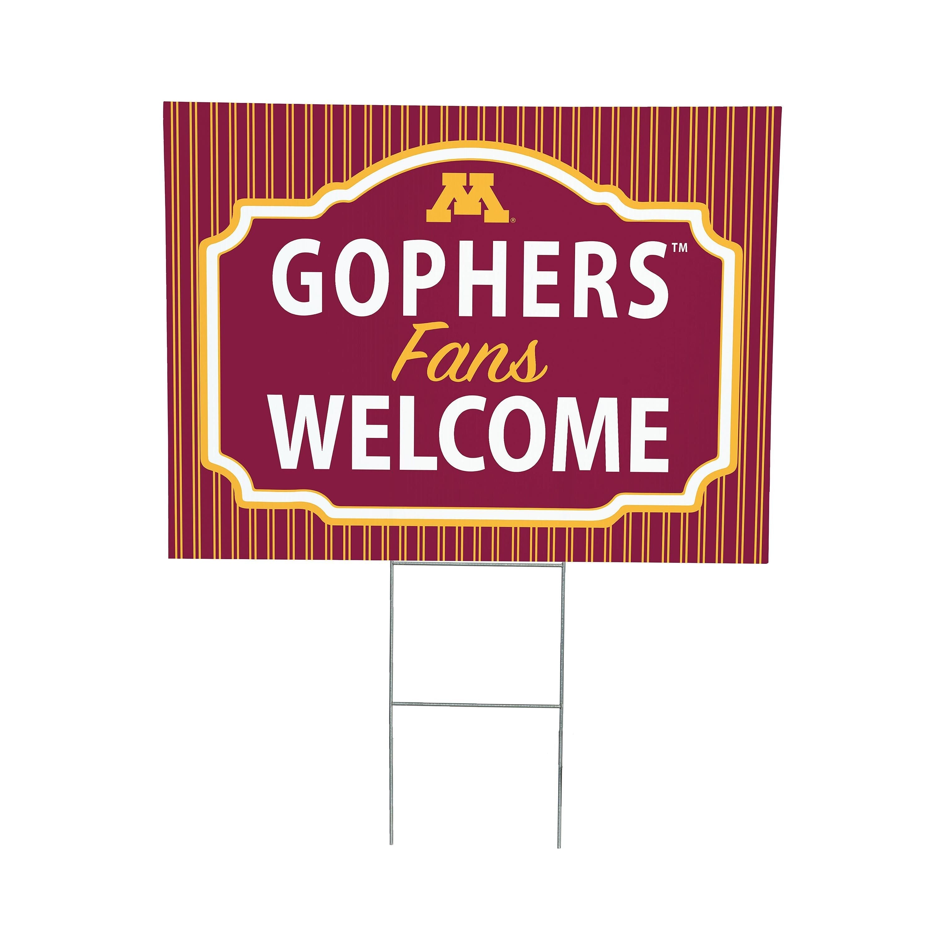 University of Minnesota Coroplast Yard Sign, "Fans Welcome"