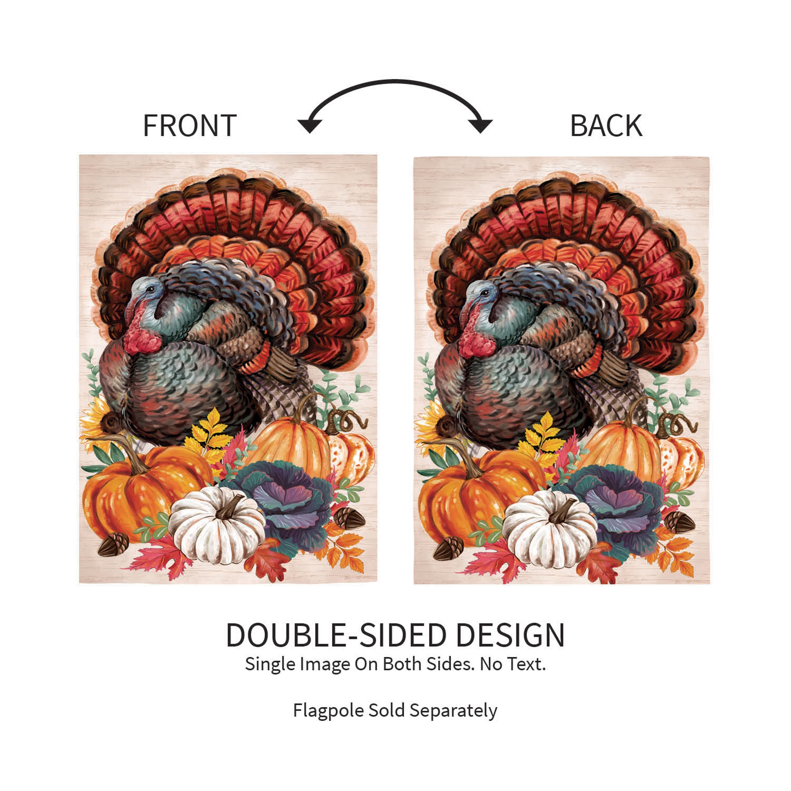 Elaborate Turkey Applique Garden Flag