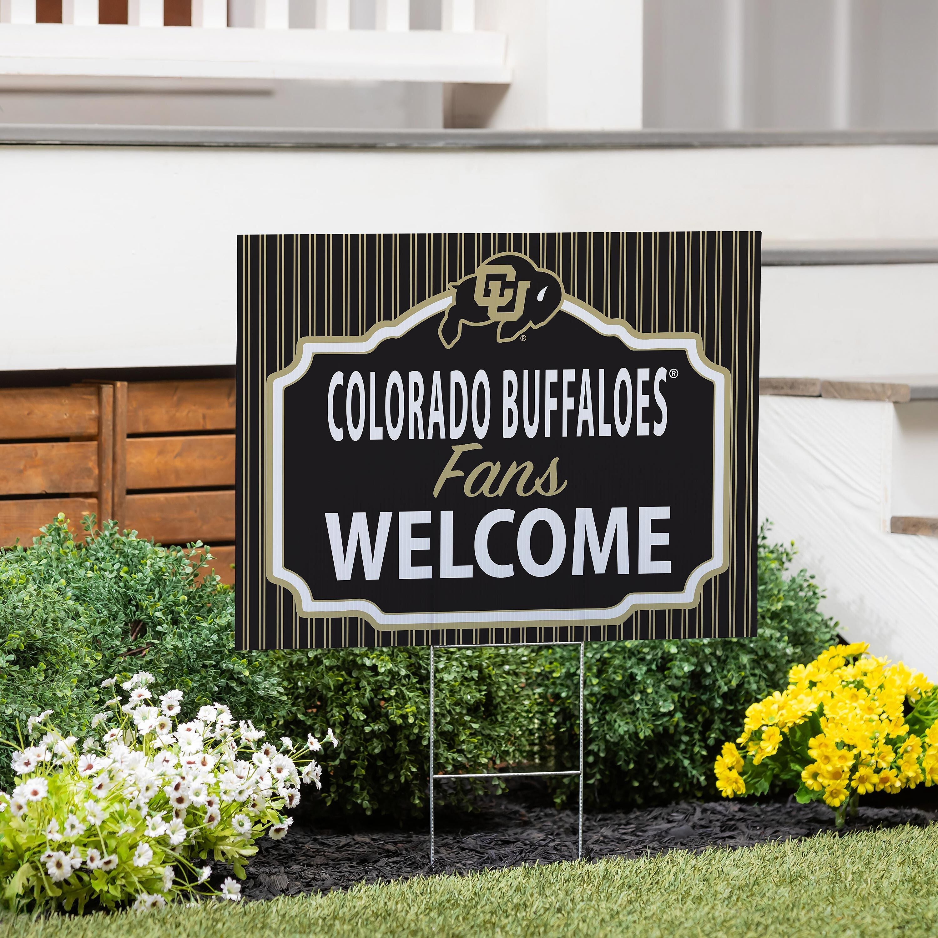 University of Colorado Coroplast Yard Sign, "Fans Welcome"