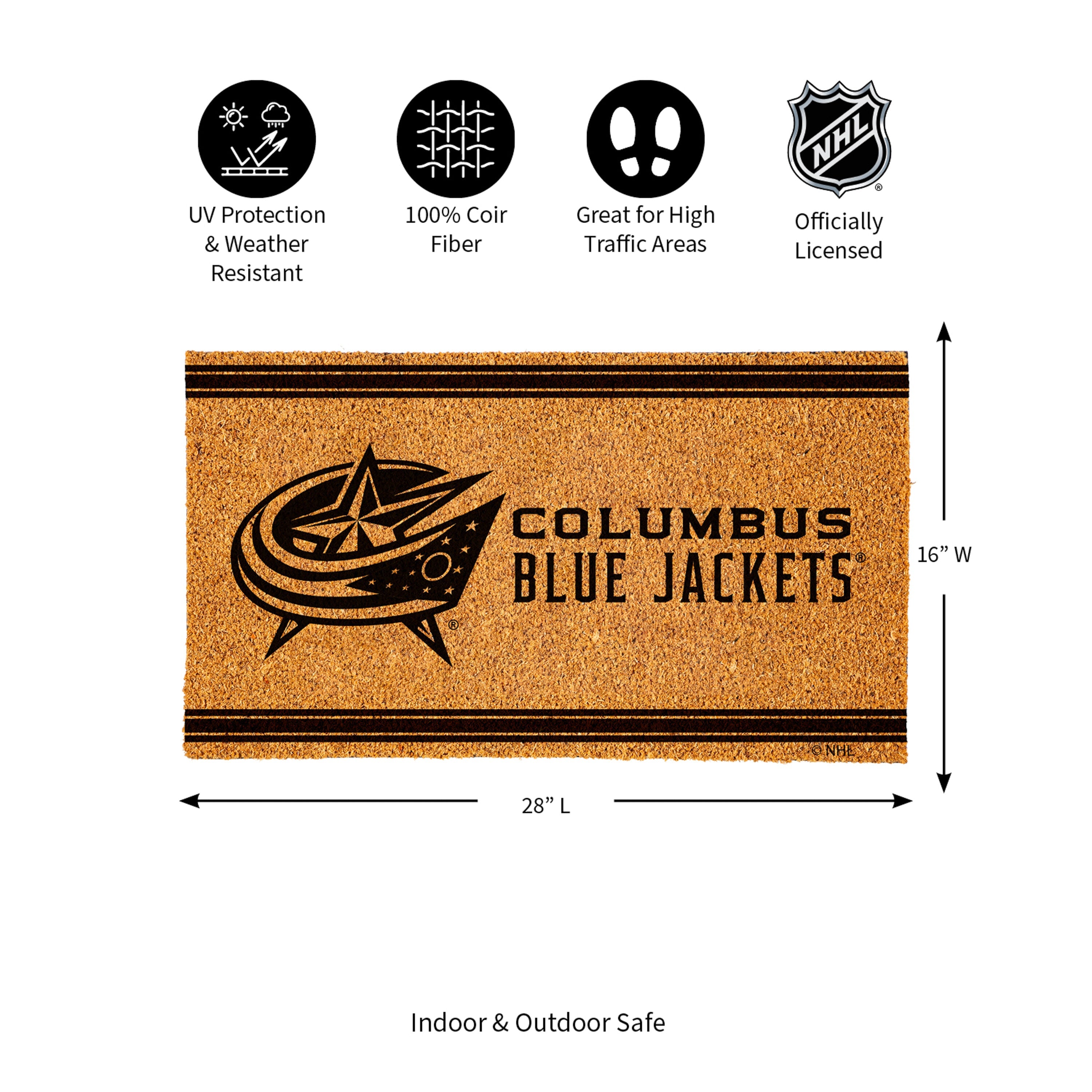 Columbus Blue Jackets, Coir Mat 1C - Sports Gifts, Sports Memorabilia, Sports Collectibles, Fan Shop