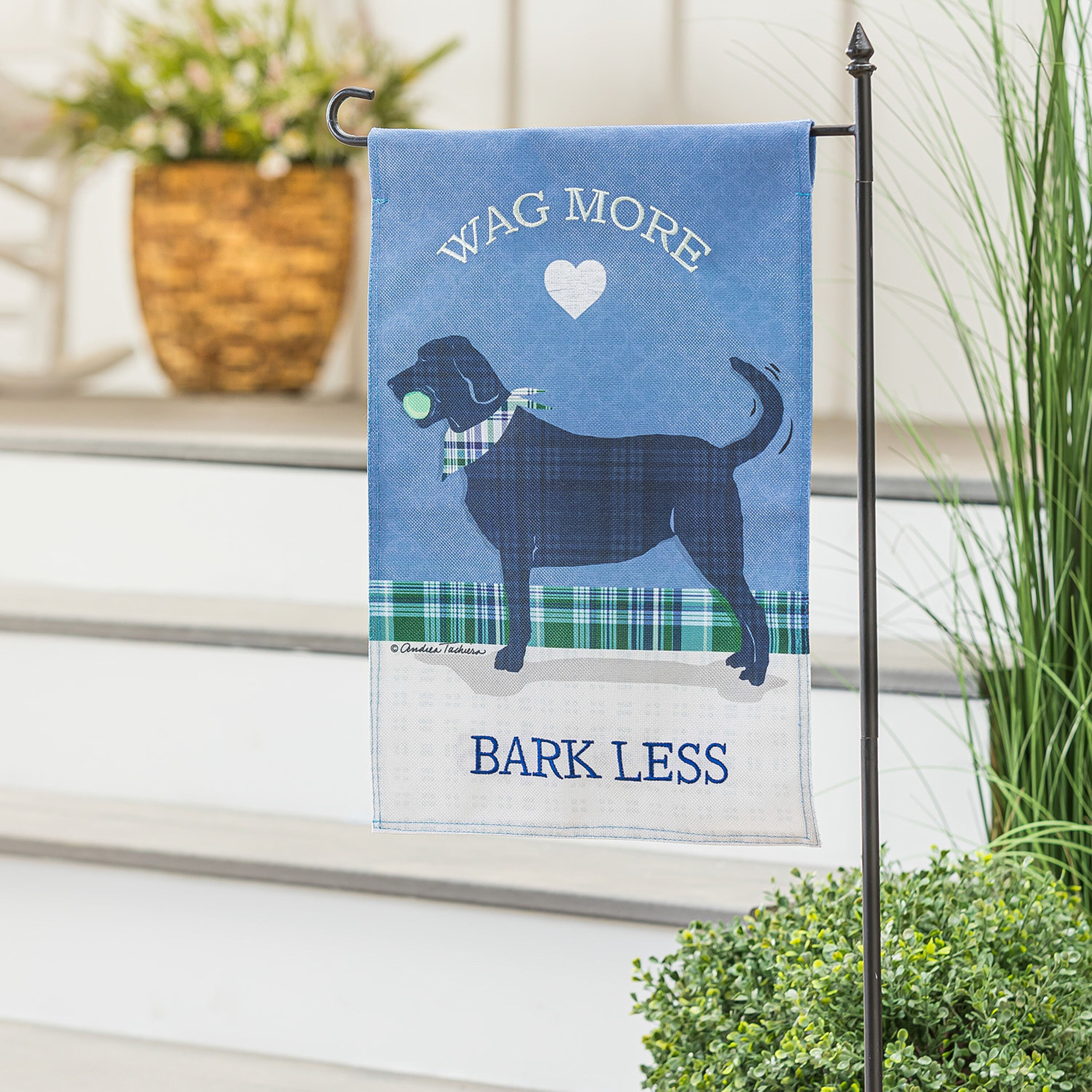 Wag More, Bark Less Garden Burlap Flag - Sports Gifts, Sports Memorabilia, Sports Collectibles, Fan Shop