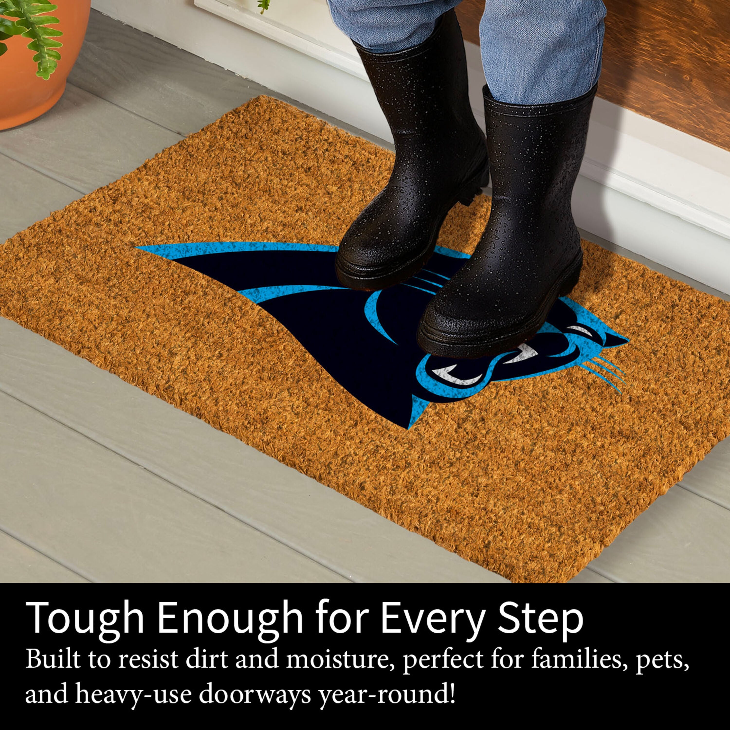 Coir Mat, 16"x28", Carolina Panthers - Sports Gifts, Sports Memorabilia, Sports Collectibles, Fan Shop