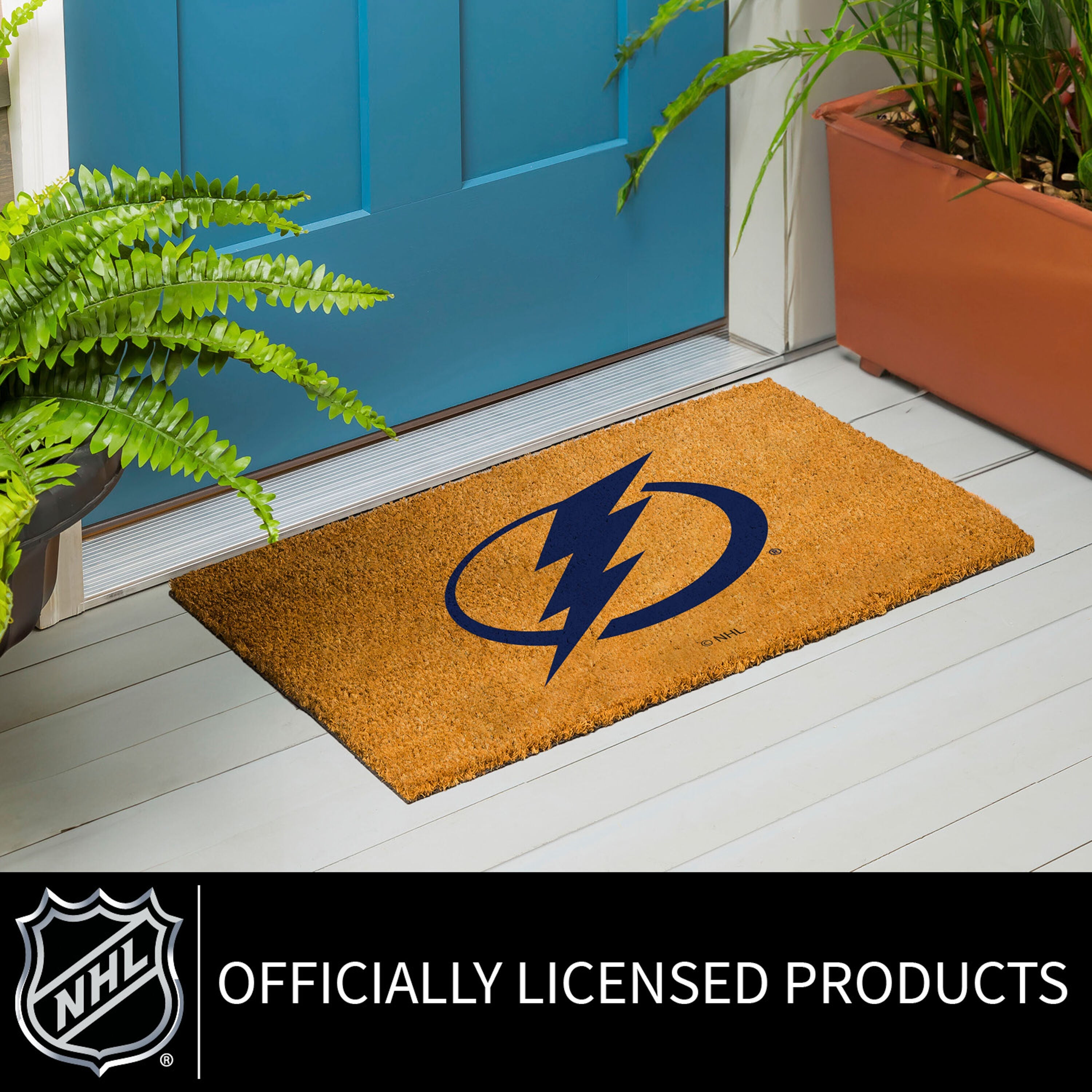 Coir Mat, 16"x28", Tampa Bay Lightning - Sports Gifts, Sports Memorabilia, Sports Collectibles, Fan Shop