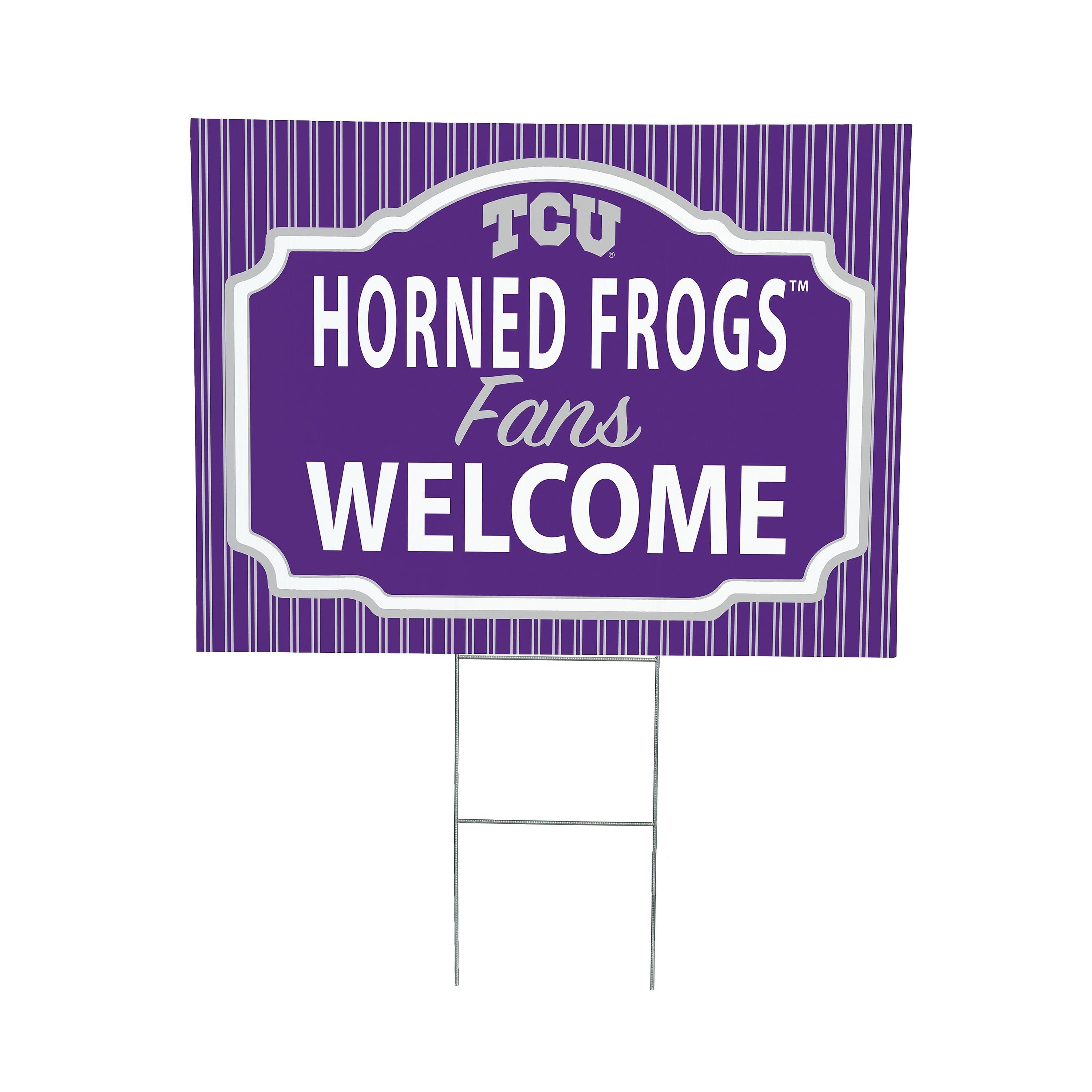 Texas Christian University Coroplast Yard Sign, "Fans Welcome"