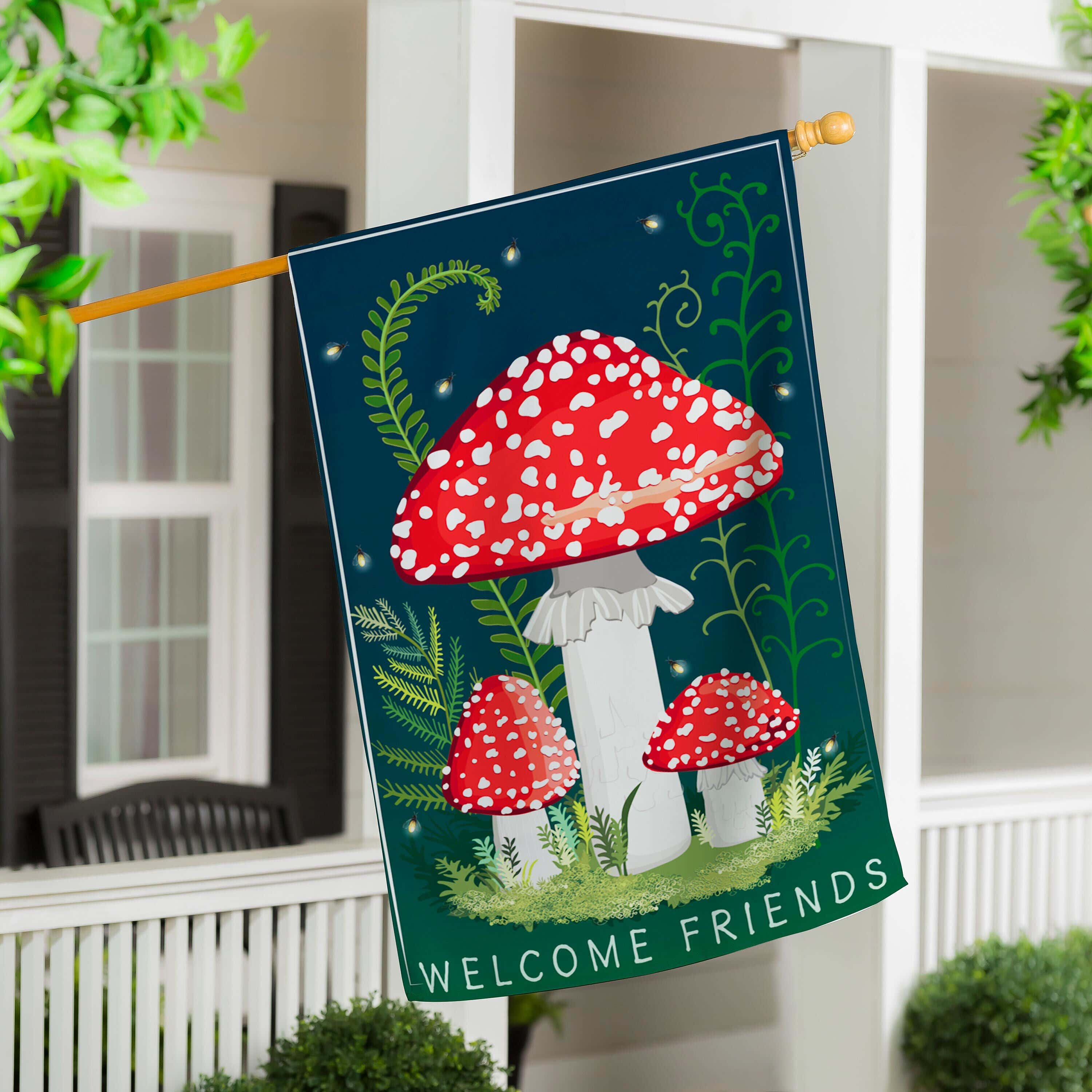 Patterned Bee Applique House Flag