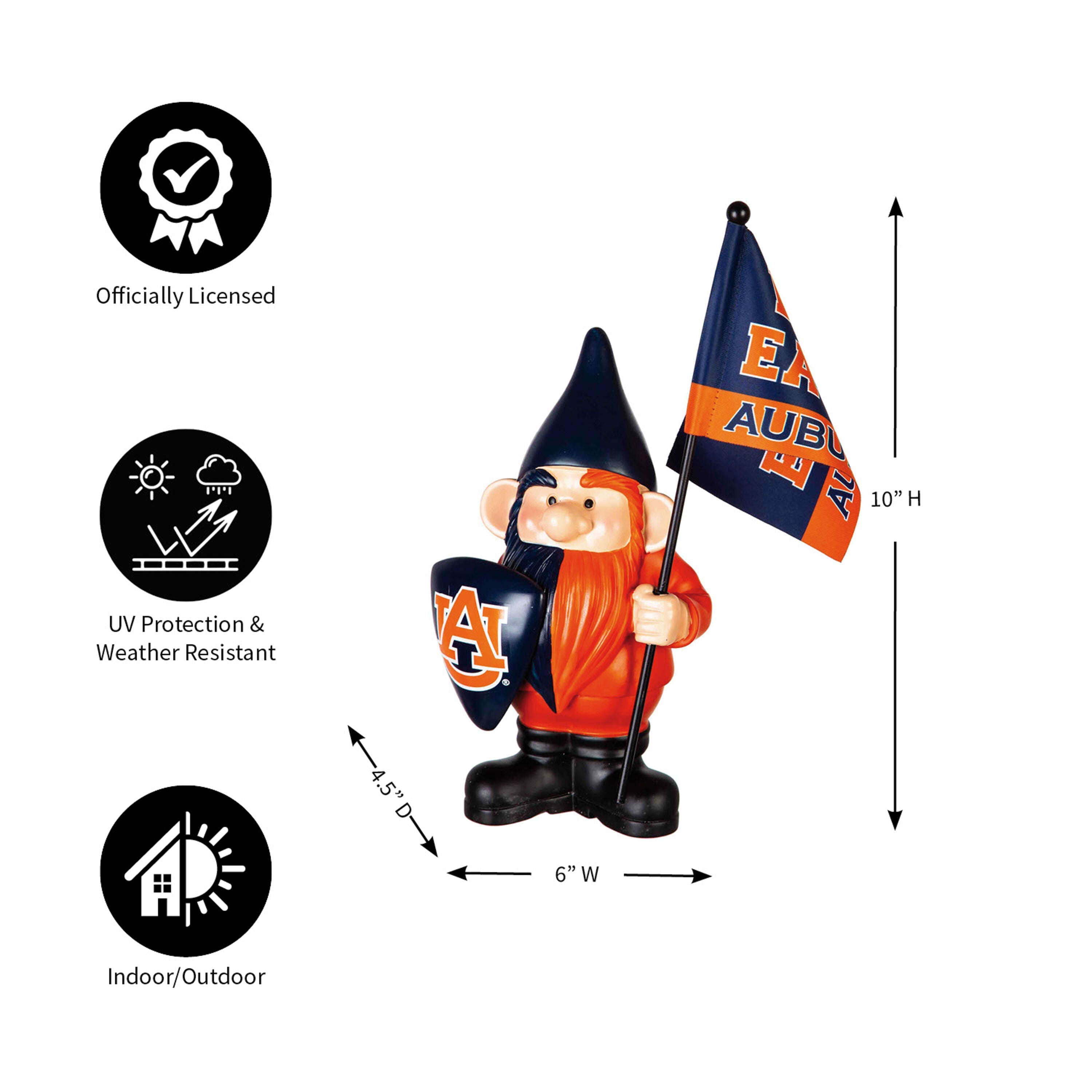 Auburn University, Flag Holder Gnome - Sports Gifts, Sports Memorabilia, Sports Collectibles, Fan Shop