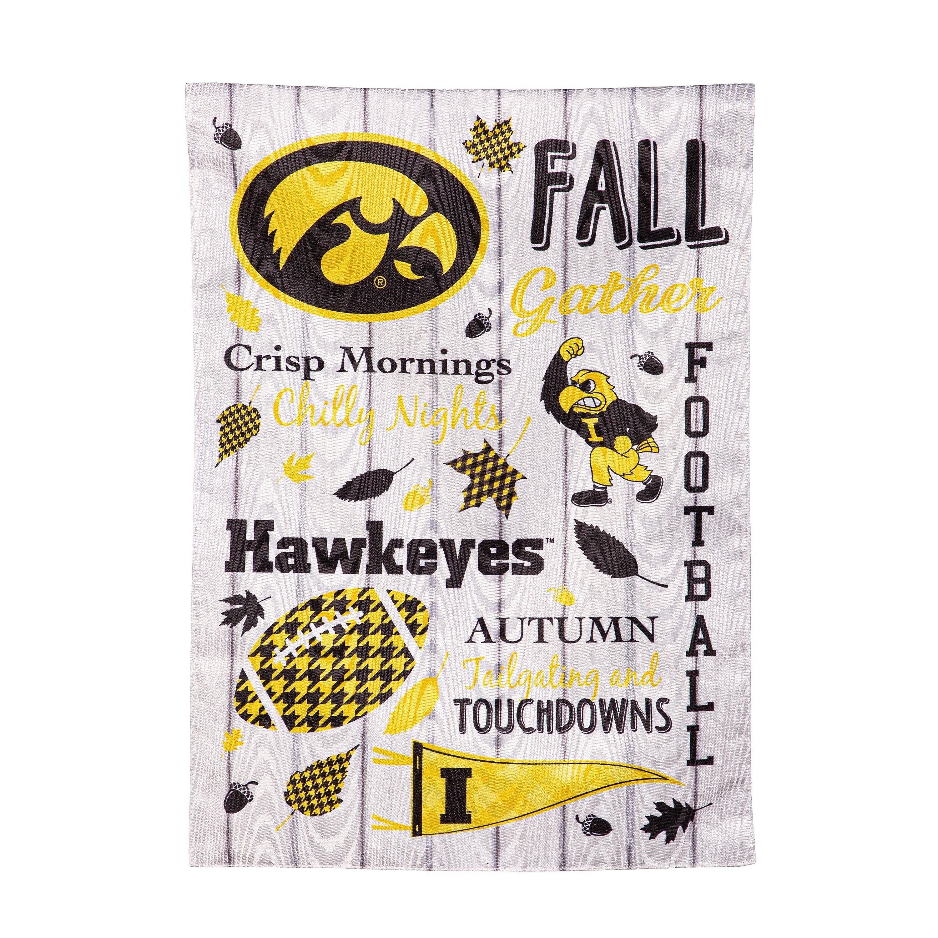 University of Iowa, Moire Flag, GDN, Fall Seasonal - Sports Gifts, Sports Memorabilia, Sports Collectibles, Fan Shop