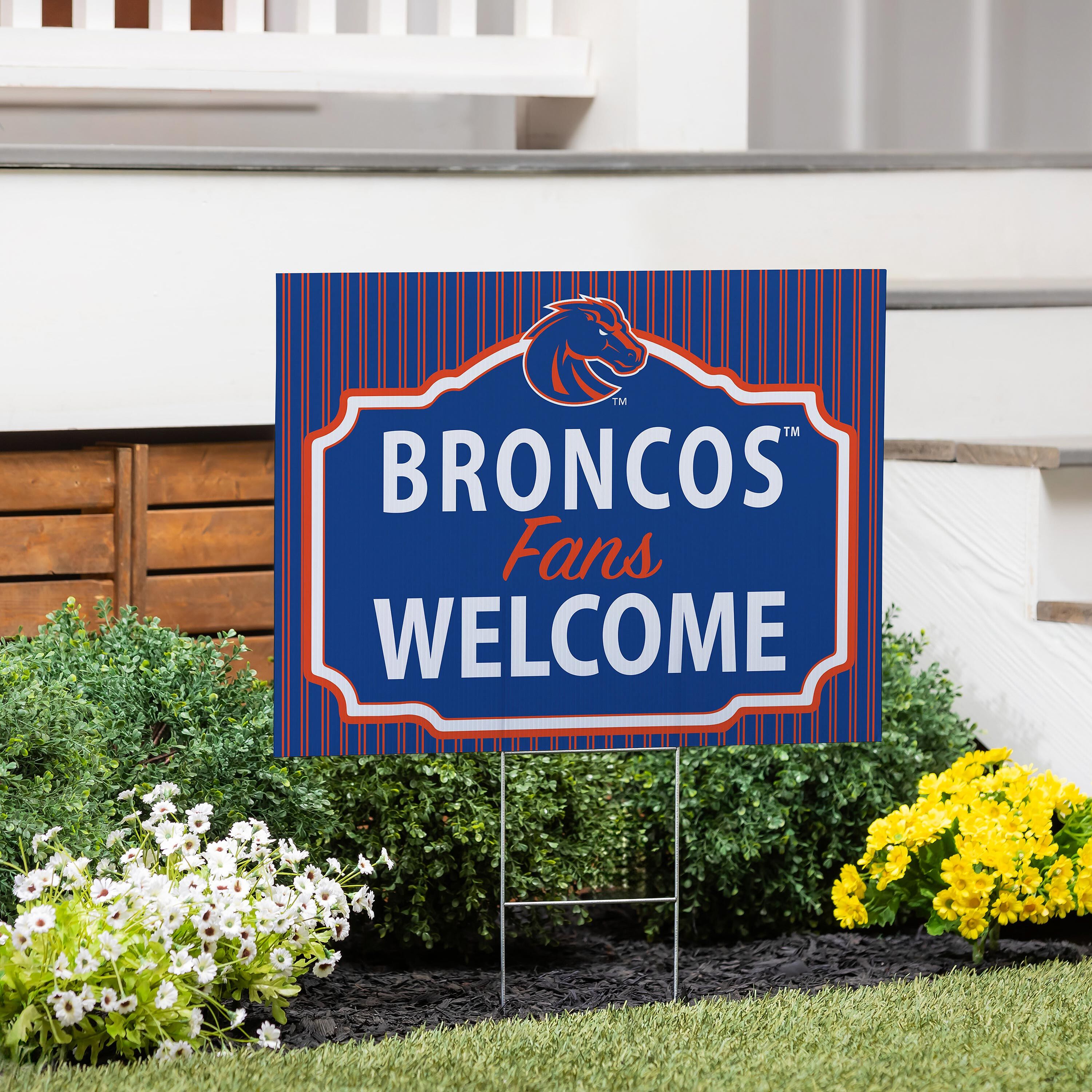 Boise State University Coroplast Yard Sign, "Fans Welcome"