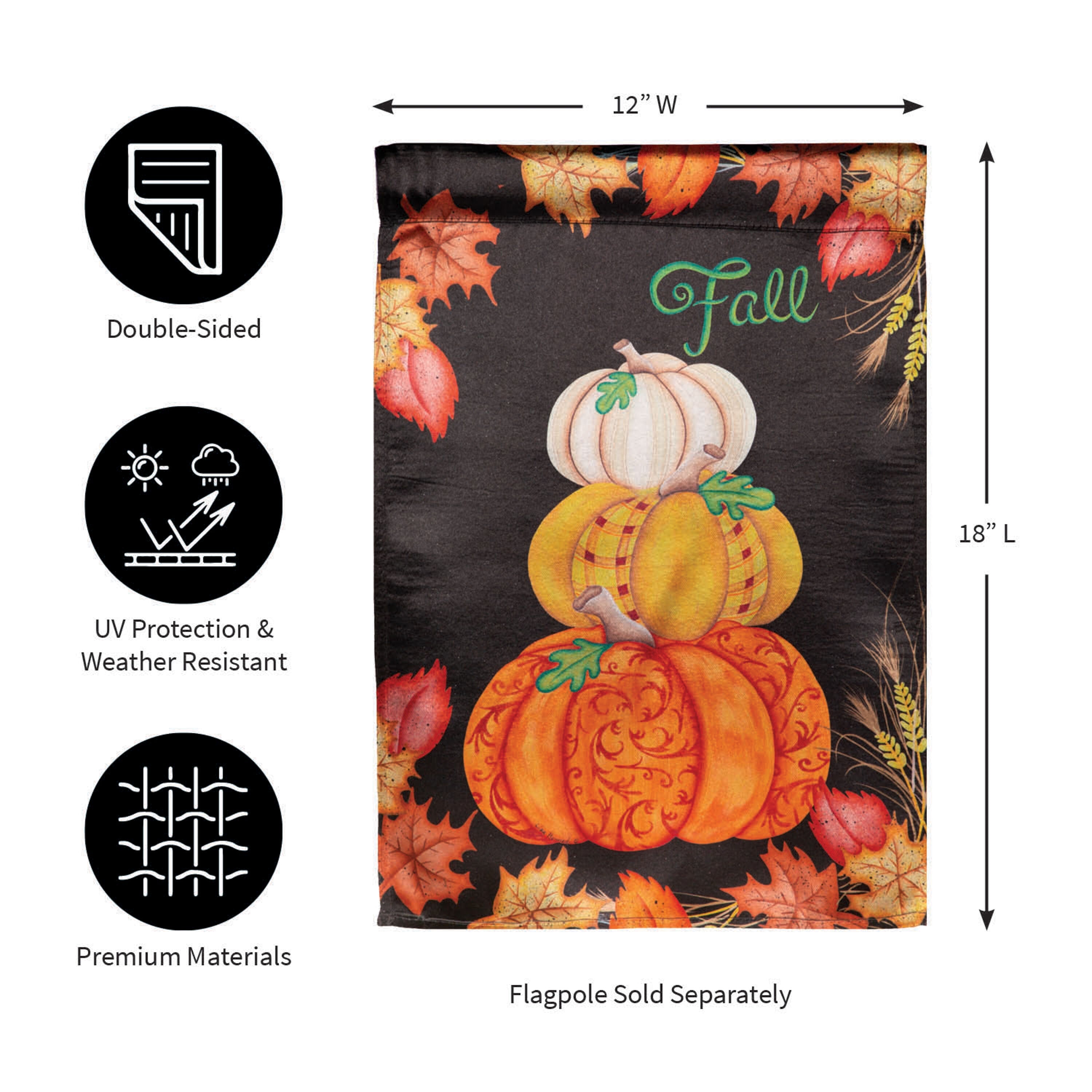 Stacked Pumpkins Lustre Garden Flag