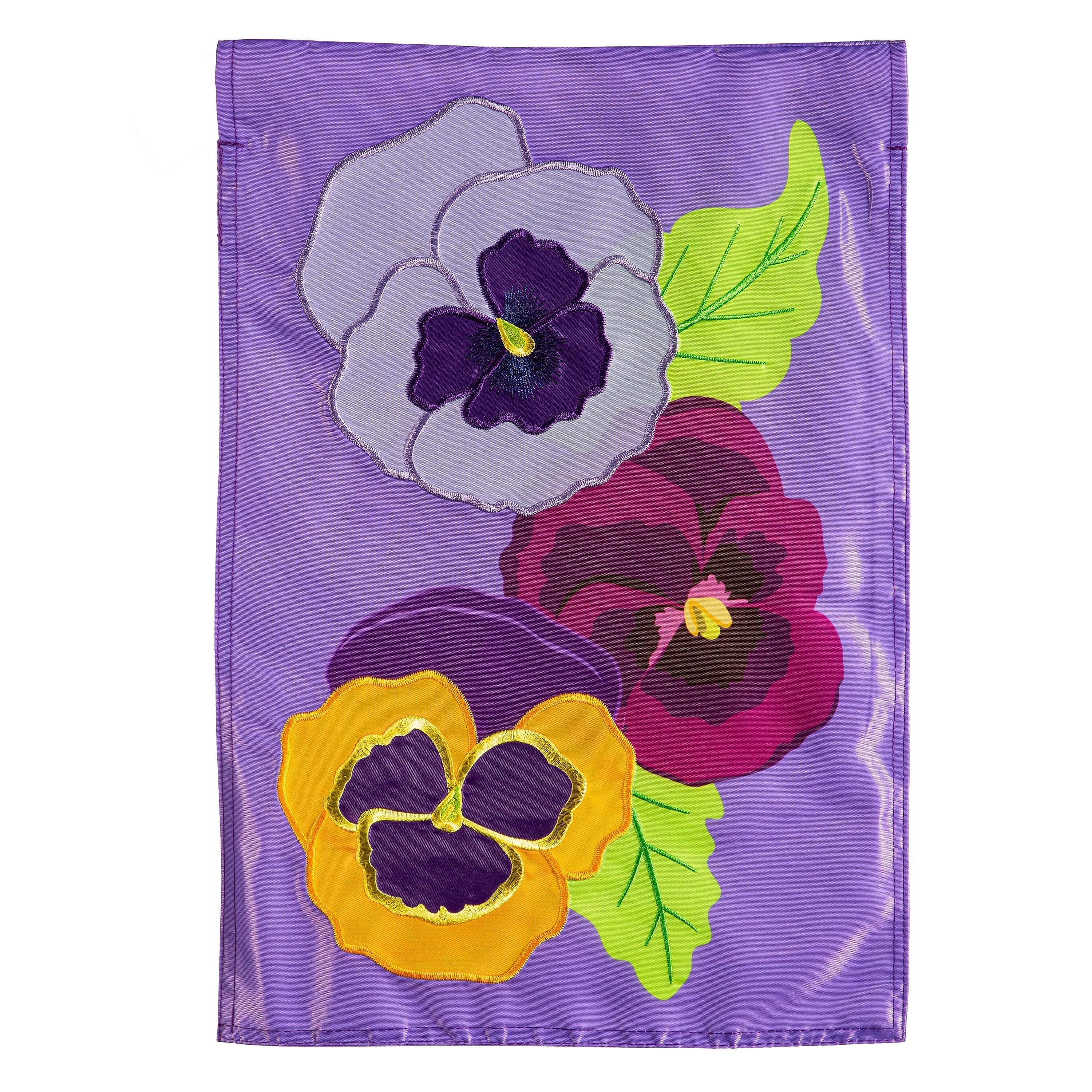 Pansy Garden Basic Applique Garden Flag - Sports Gifts, Sports Memorabilia, Sports Collectibles, Fan Shop