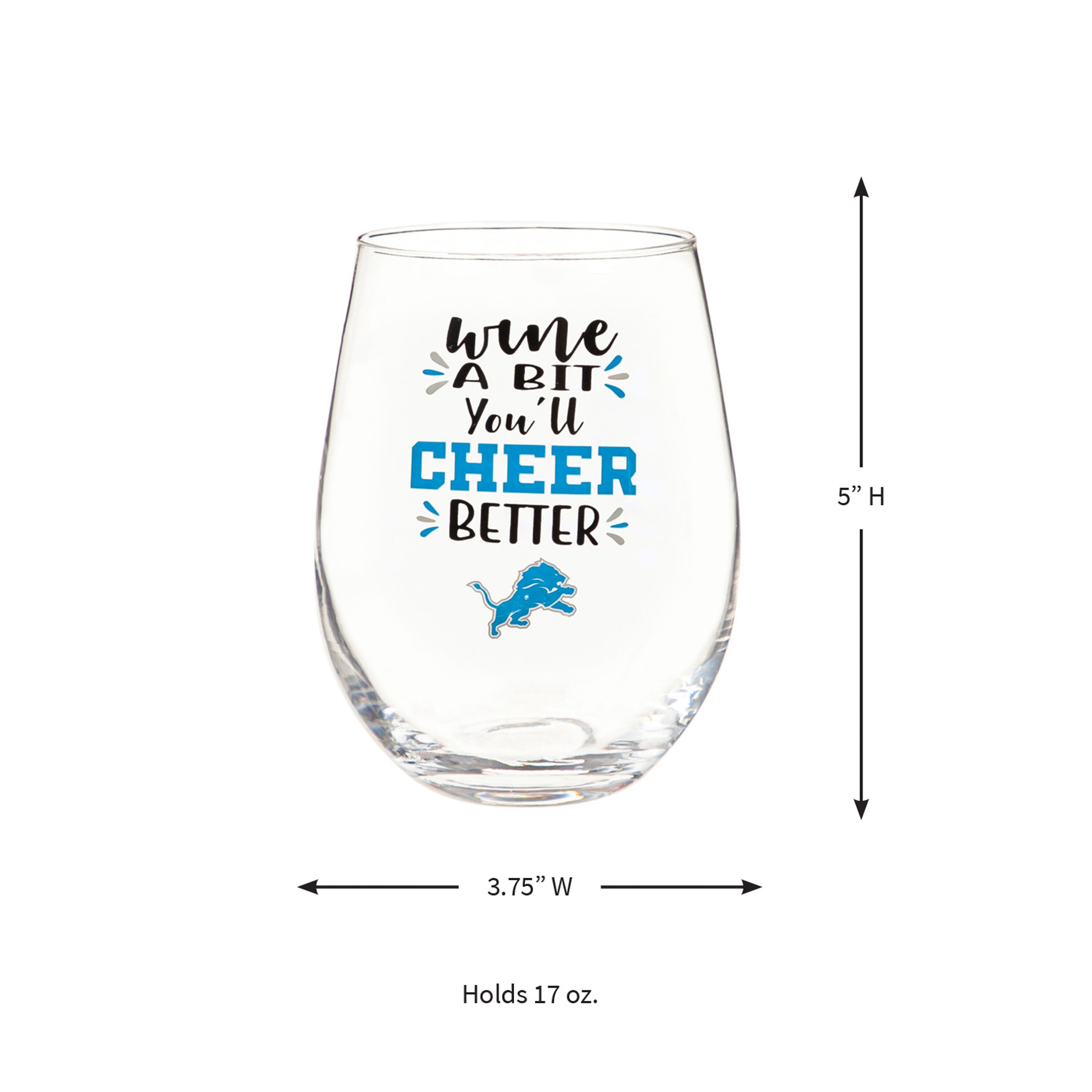 Detroit Lions, 17oz Boxed Stemless Wine - Sports Gifts, Sports Memorabilia, Sports Collectibles, Fan Shop
