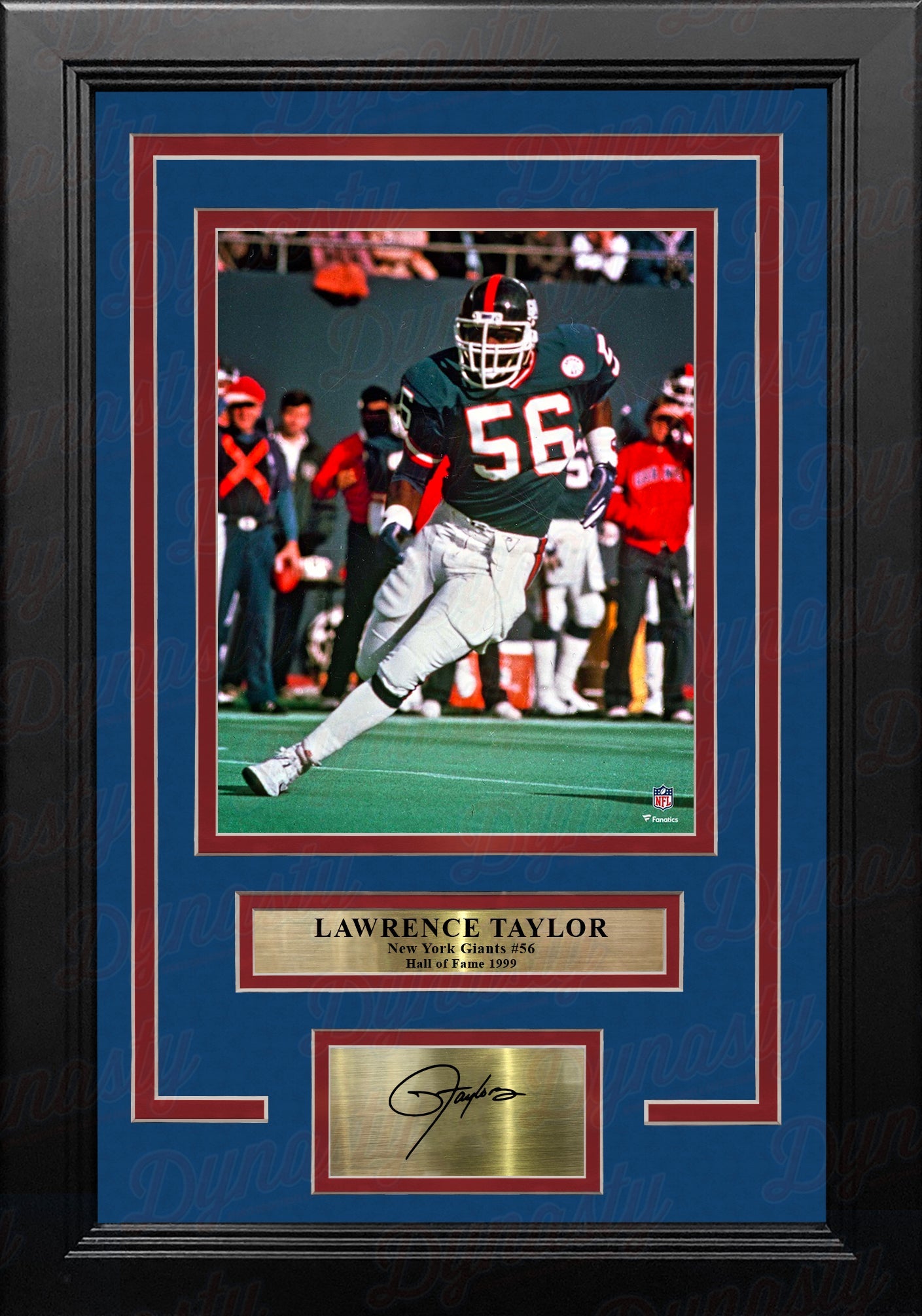 Lawrence Taylor in Action New York Giants 8x10 Framed Football Photo with Engraved Autograph - Sports Collectibles, Sports Memorabilia, Sports Fan Shop, Sports Gifts