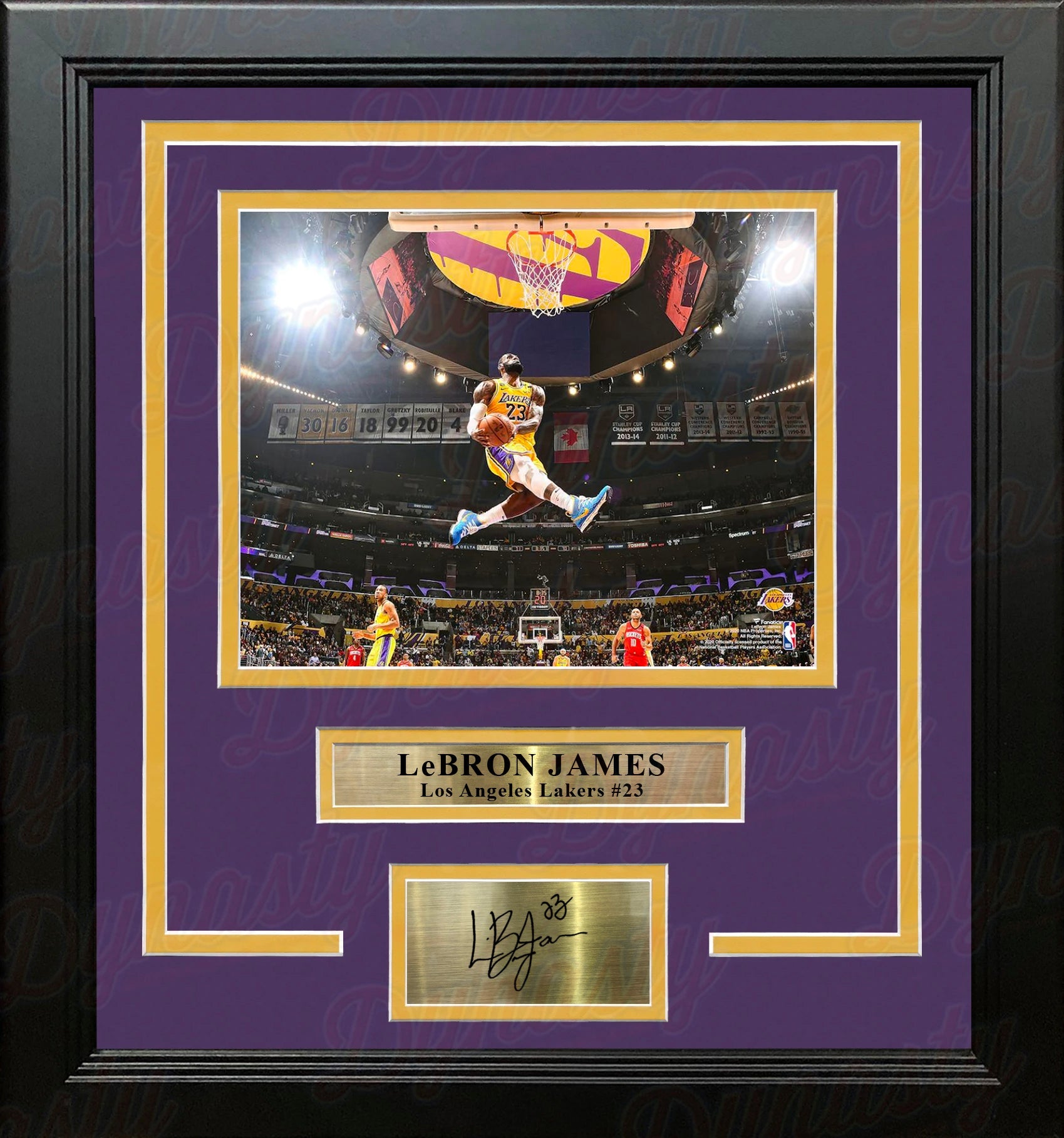 LeBron James Aerial Dunk Los Angeles Lakers 8" x 10" Framed Basketball Photo with Engraved Autograph - Sports Collectibles, Sports Memorabilia, Sports Fan Shop, Sports Gifts
