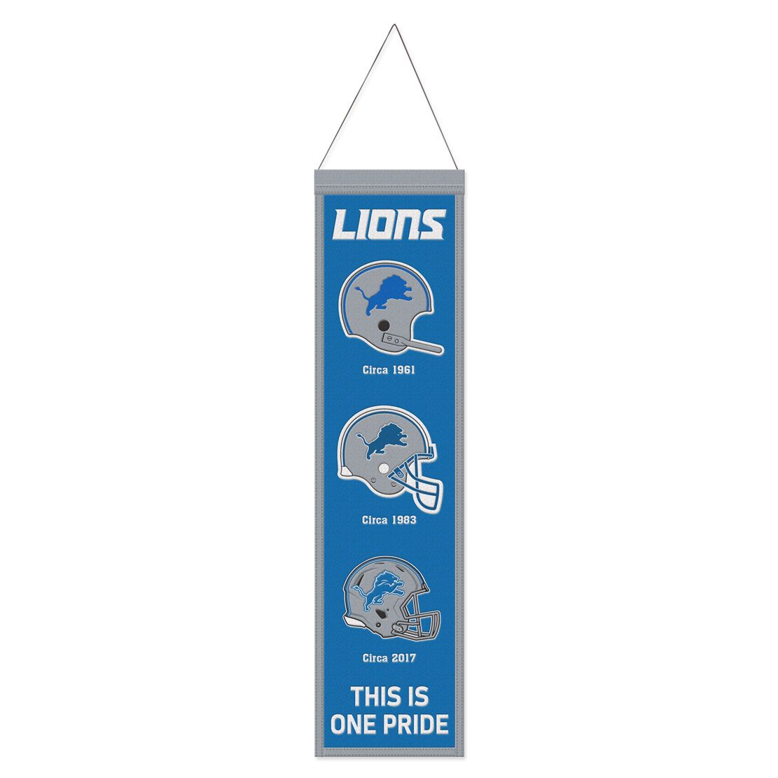Detroit Lions 8" x 32" Wool Banner - Sports Collectibles, Sports Memorabilia, Sports Fan Shop, Sports Gifts