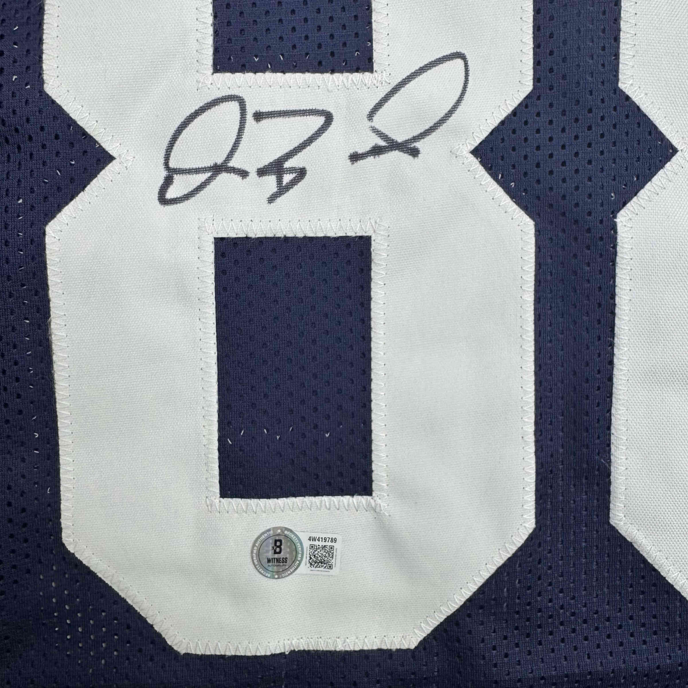 Autographed/Signed Dez Bryant Dallas Thanksgiving Day Football Jersey Beckett BAS COA