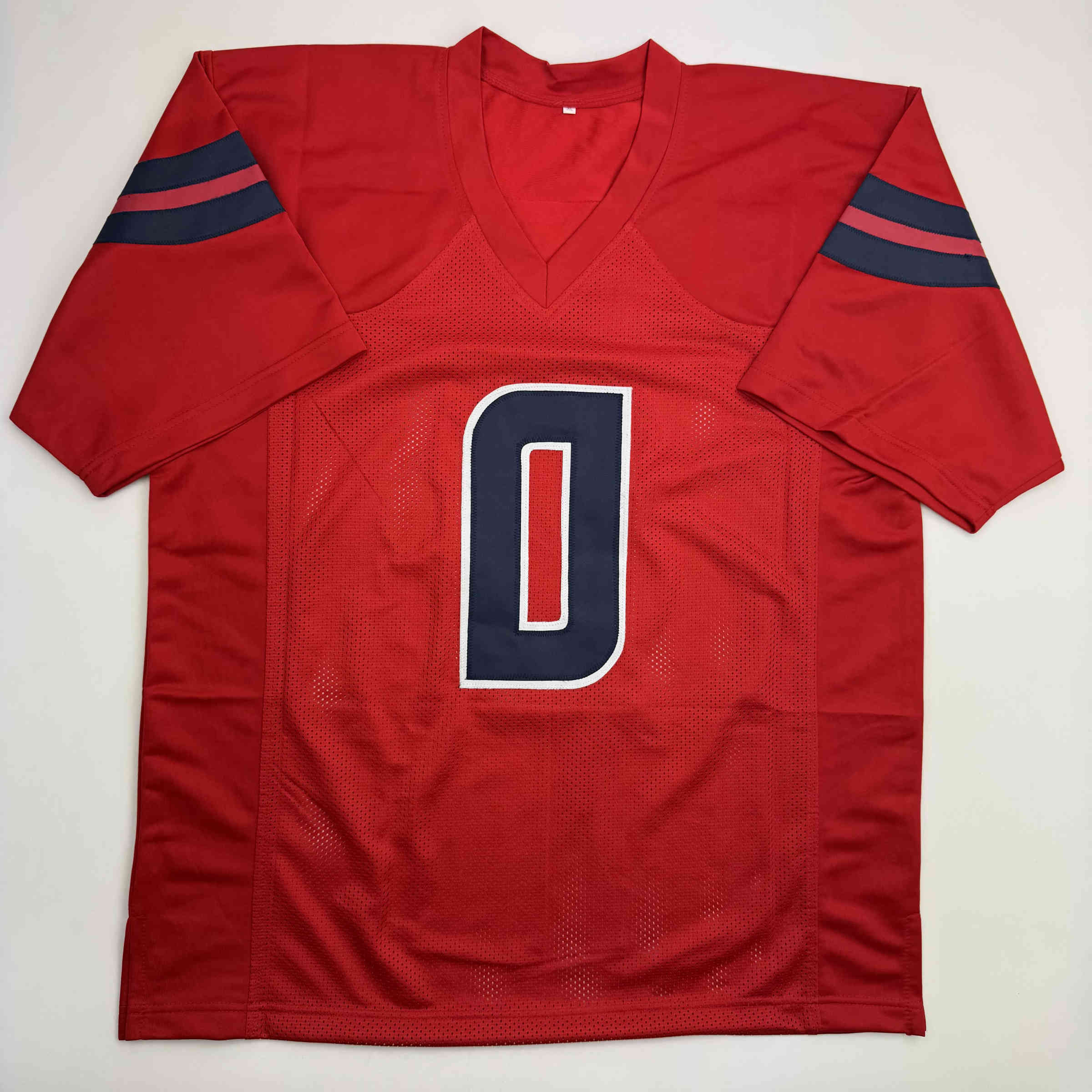 Autographed/Signed Azeez Al Shaair Houston Red Football Jersey Beckett BAS COA